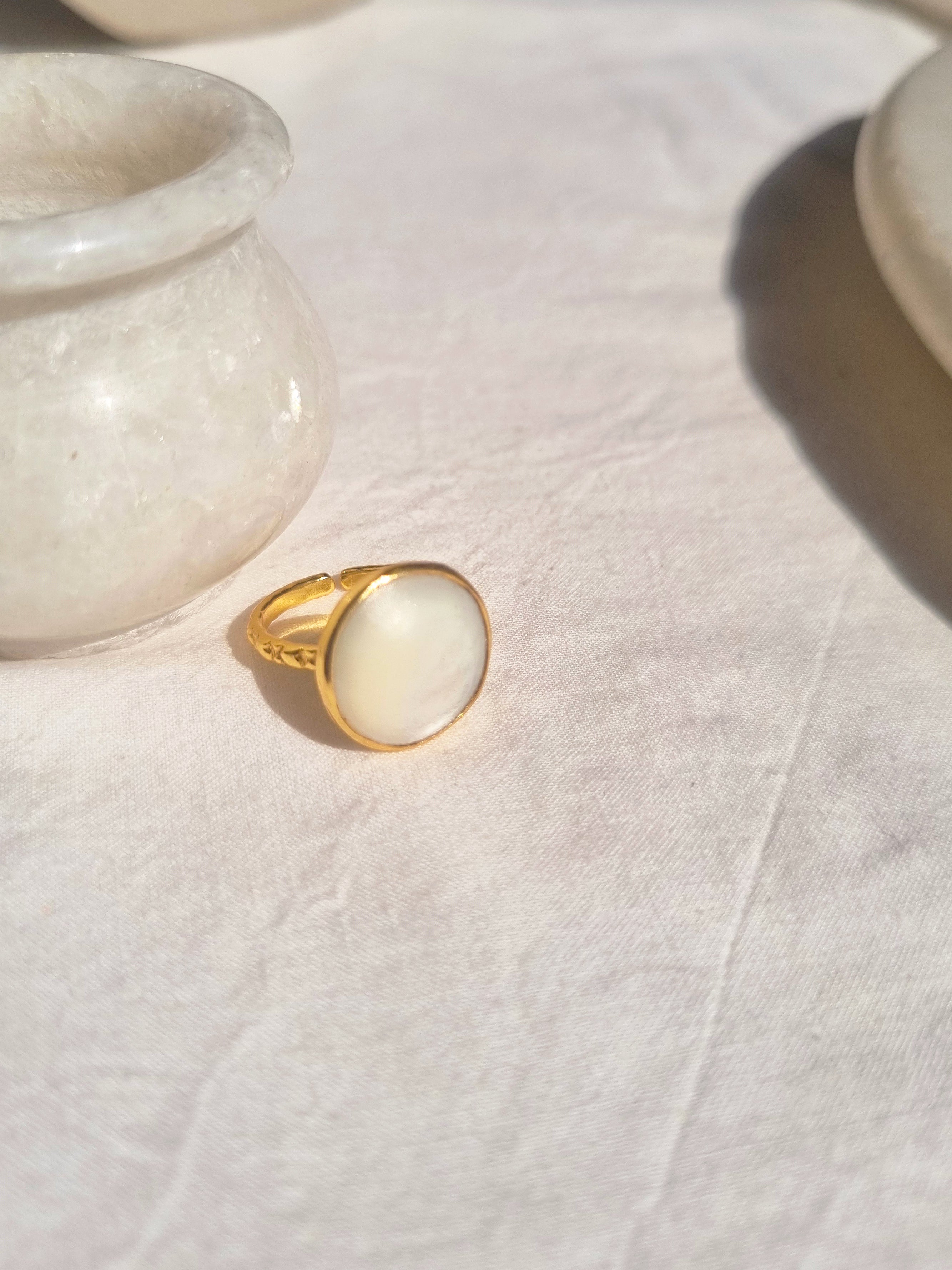 surya - Mother of Pearl Sun Ring