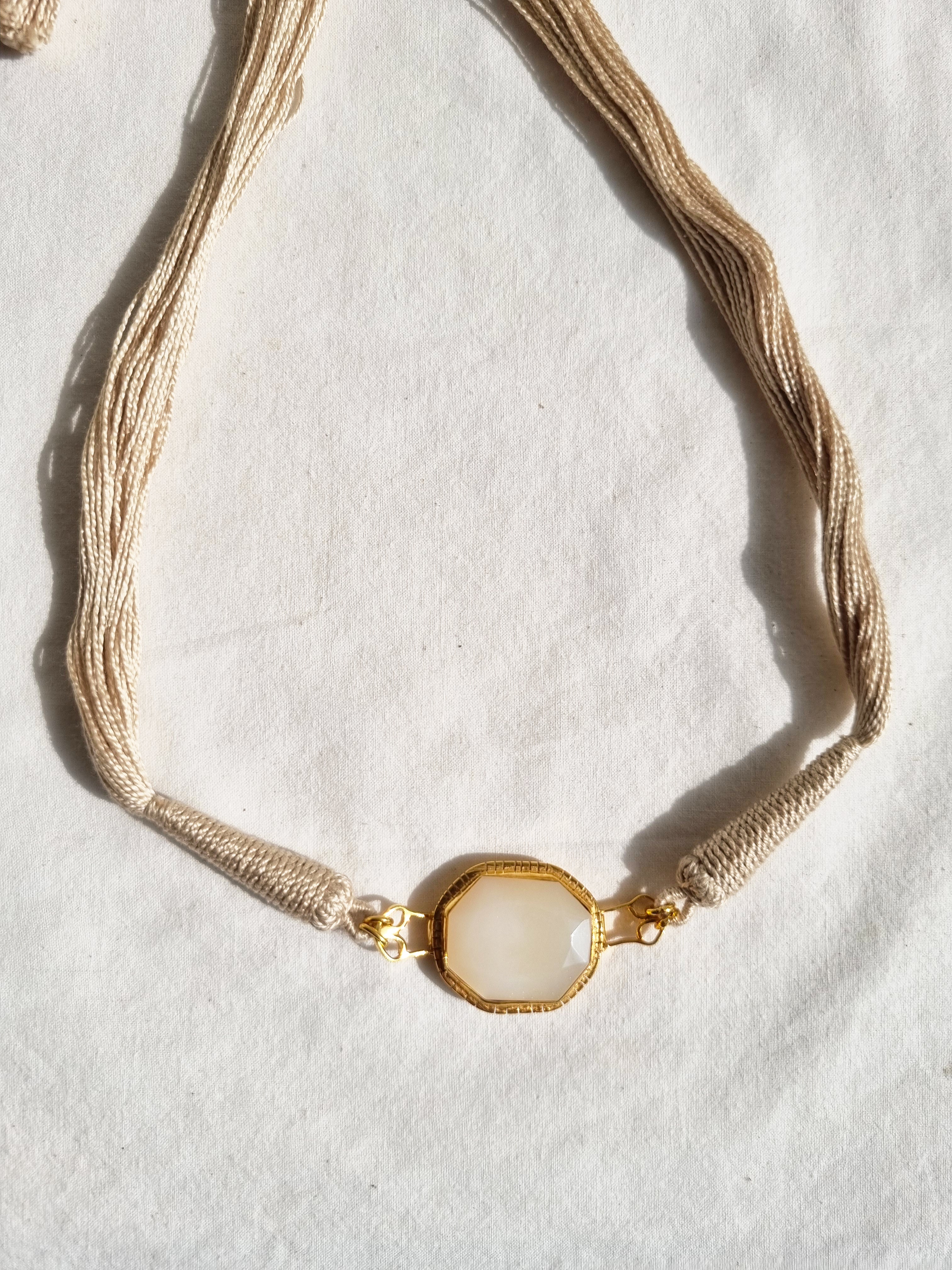 reva - Jasmine's White Moonstone Choker