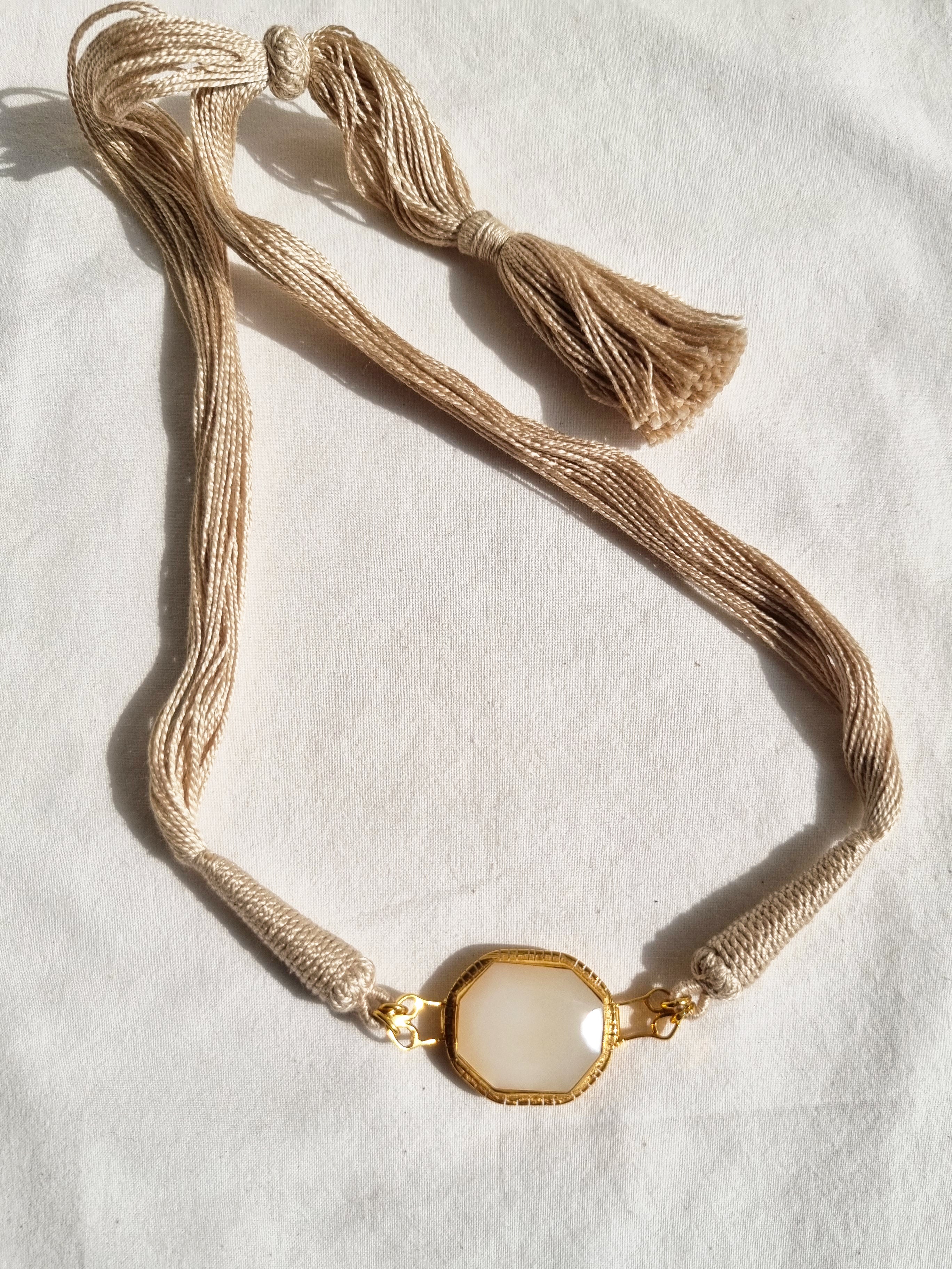 reva - Jasmine's White Moonstone Choker