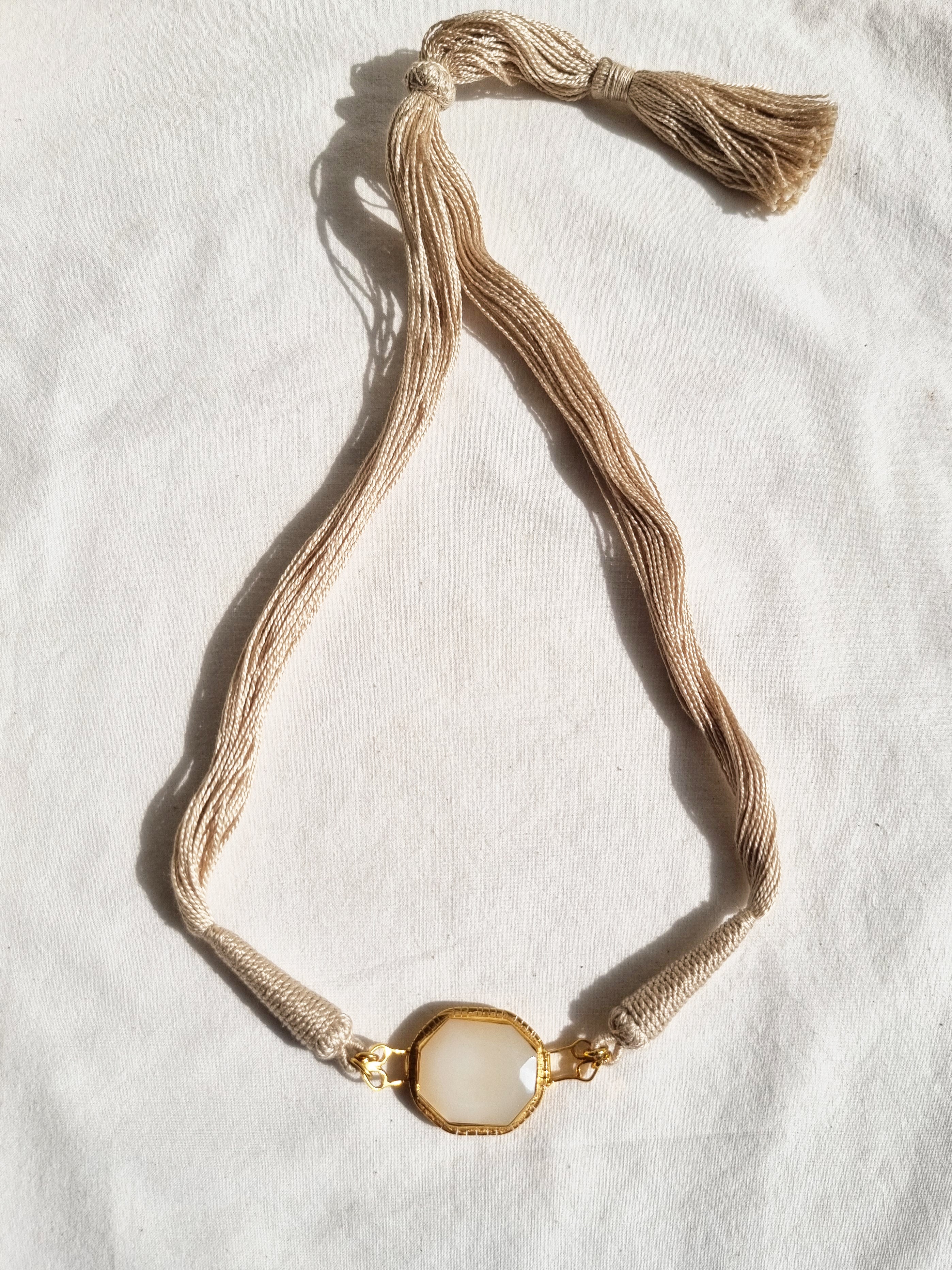 reva - Jasmine's White Moonstone Choker