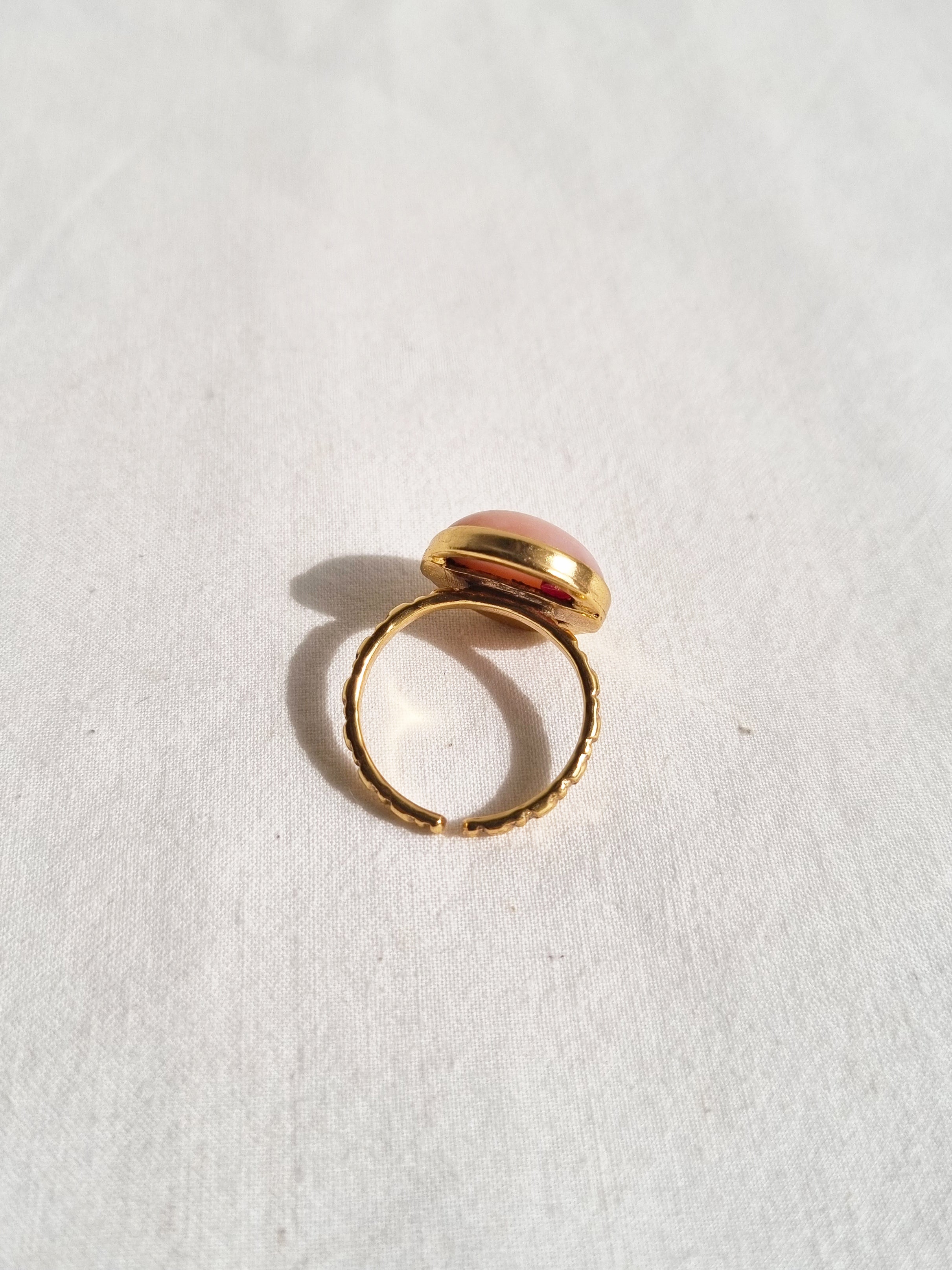 surya - Pink Opal Sun Ring
