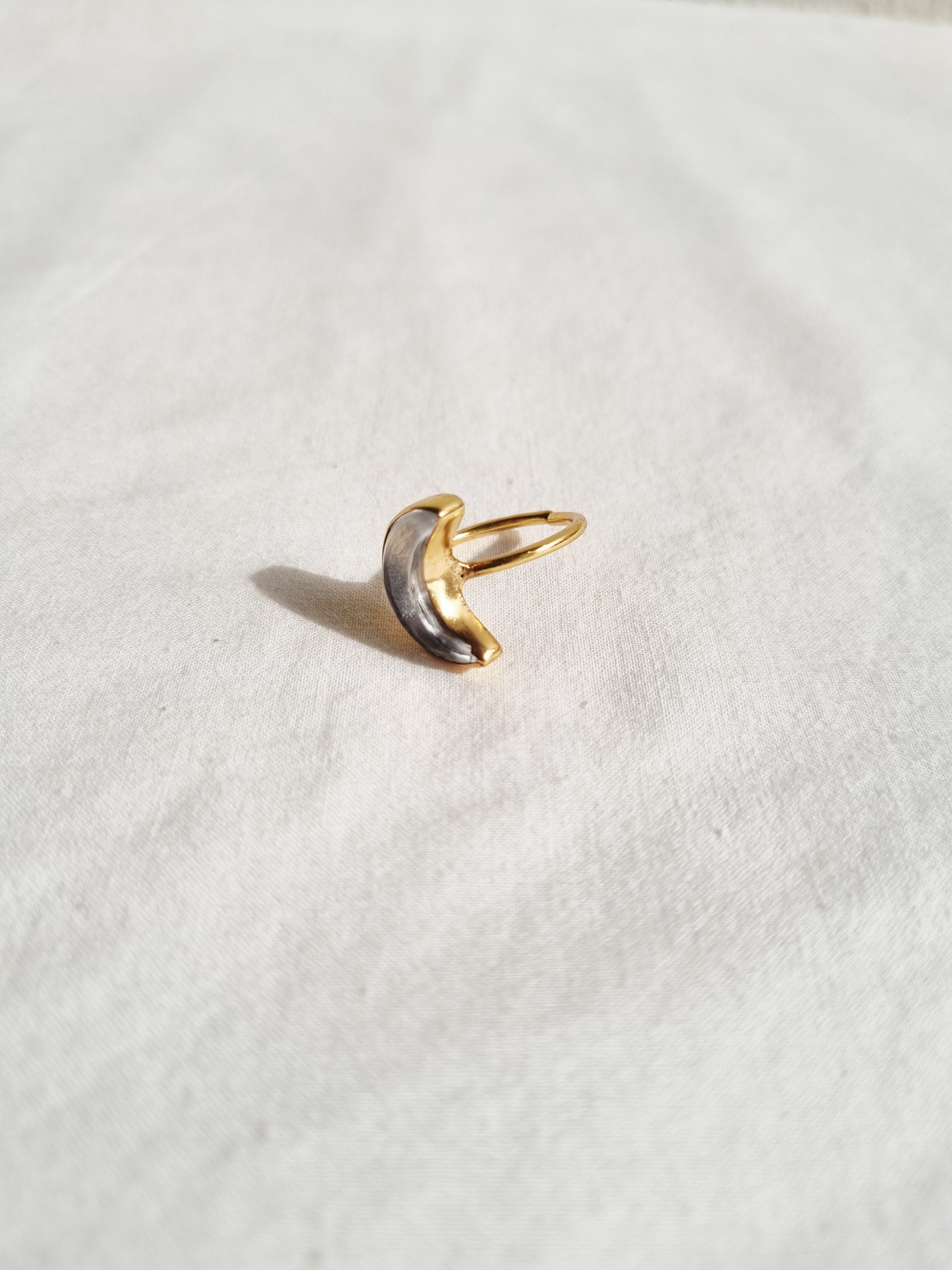 chandra - Clear Quartz Luna Ring