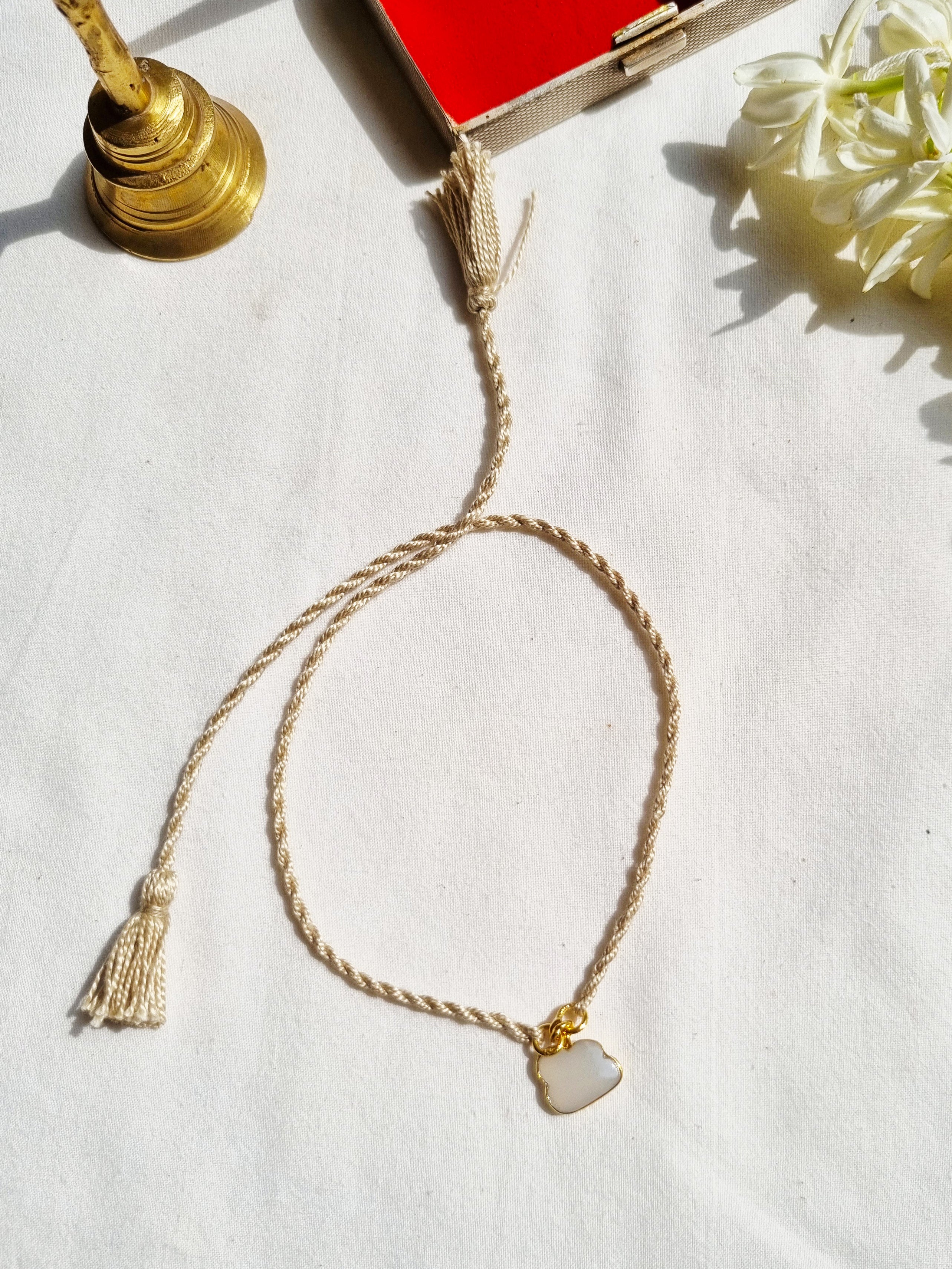 amegh - White Moonstone Cloud Charm Rakhi