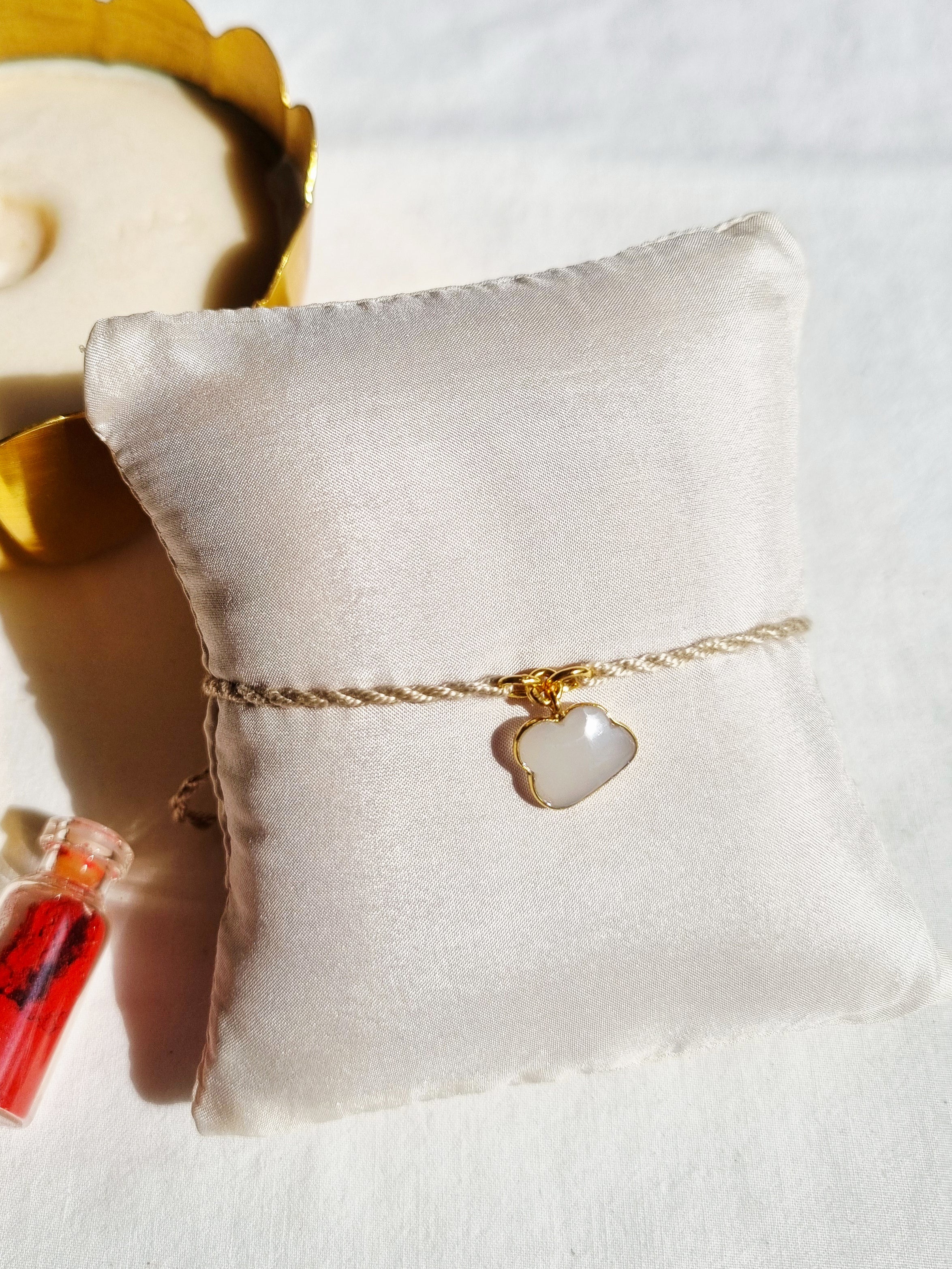 amegh - White Moonstone Cloud Charm Rakhi