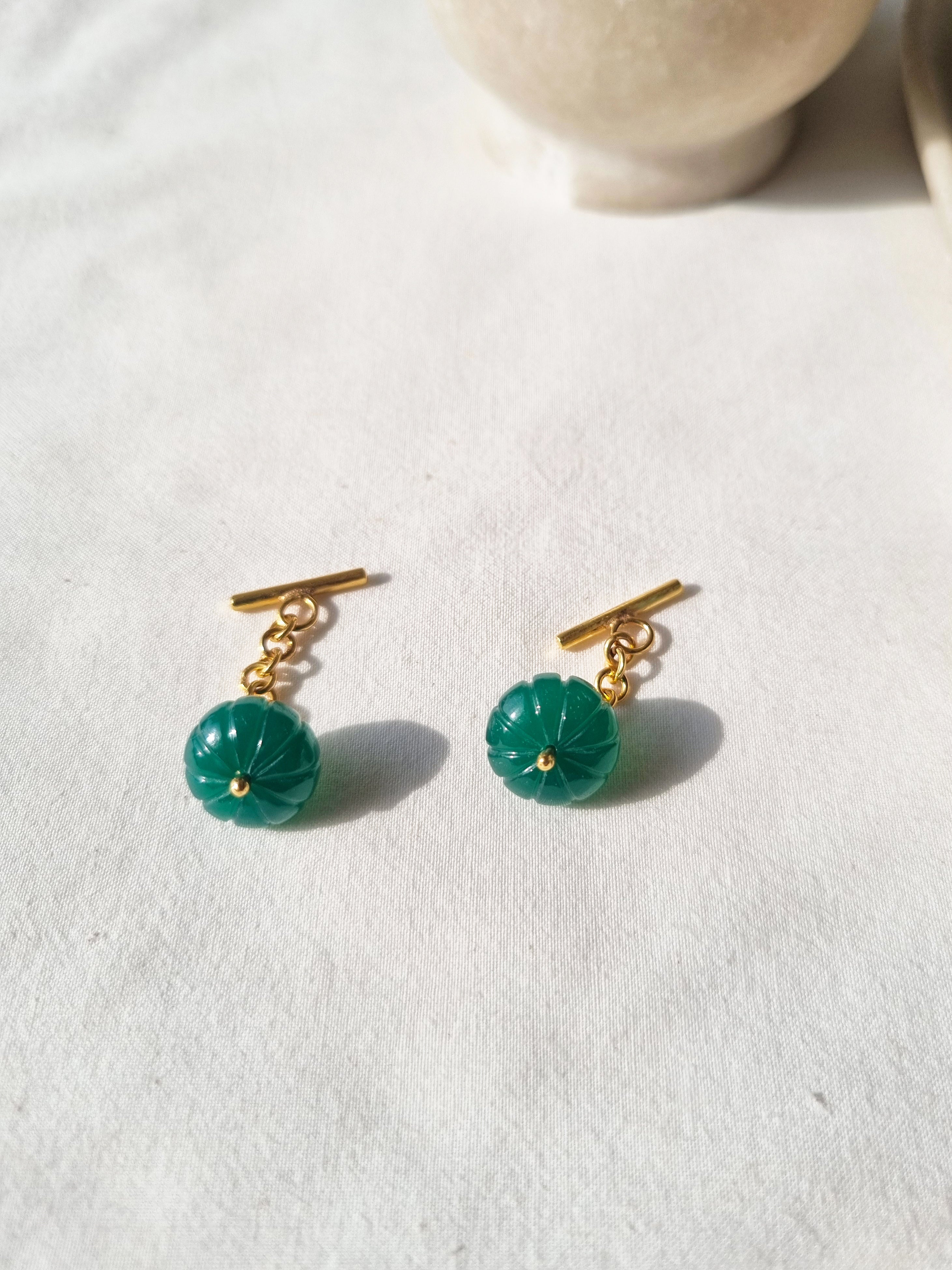 naura - Green Onyx Chain Cufflinks