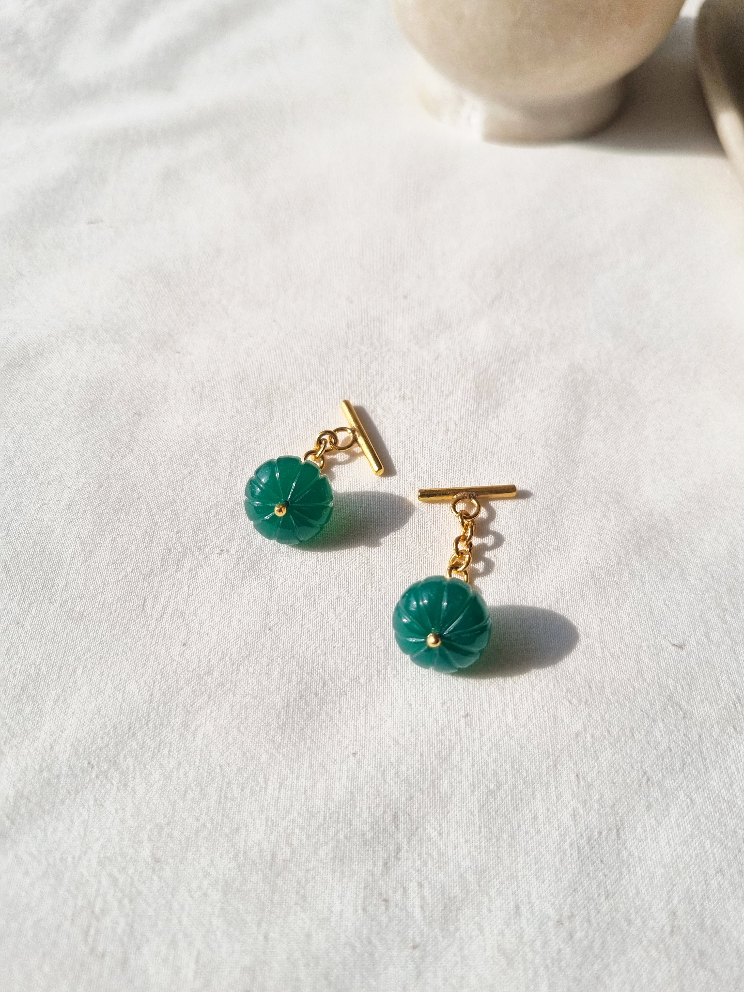 naura - Green Onyx Chain Cufflinks