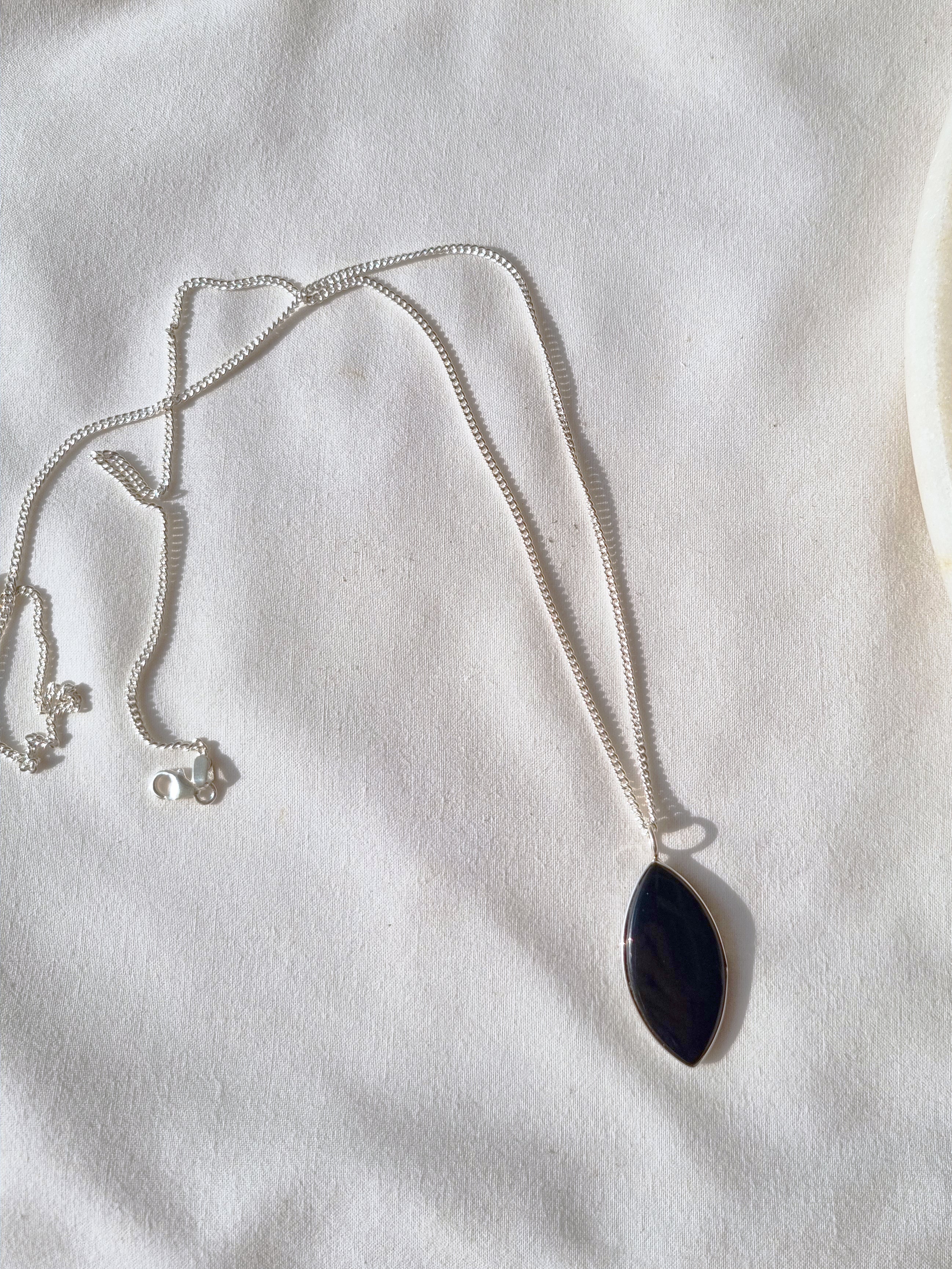 kharay - Black Onyx Men's Marquise Pendant