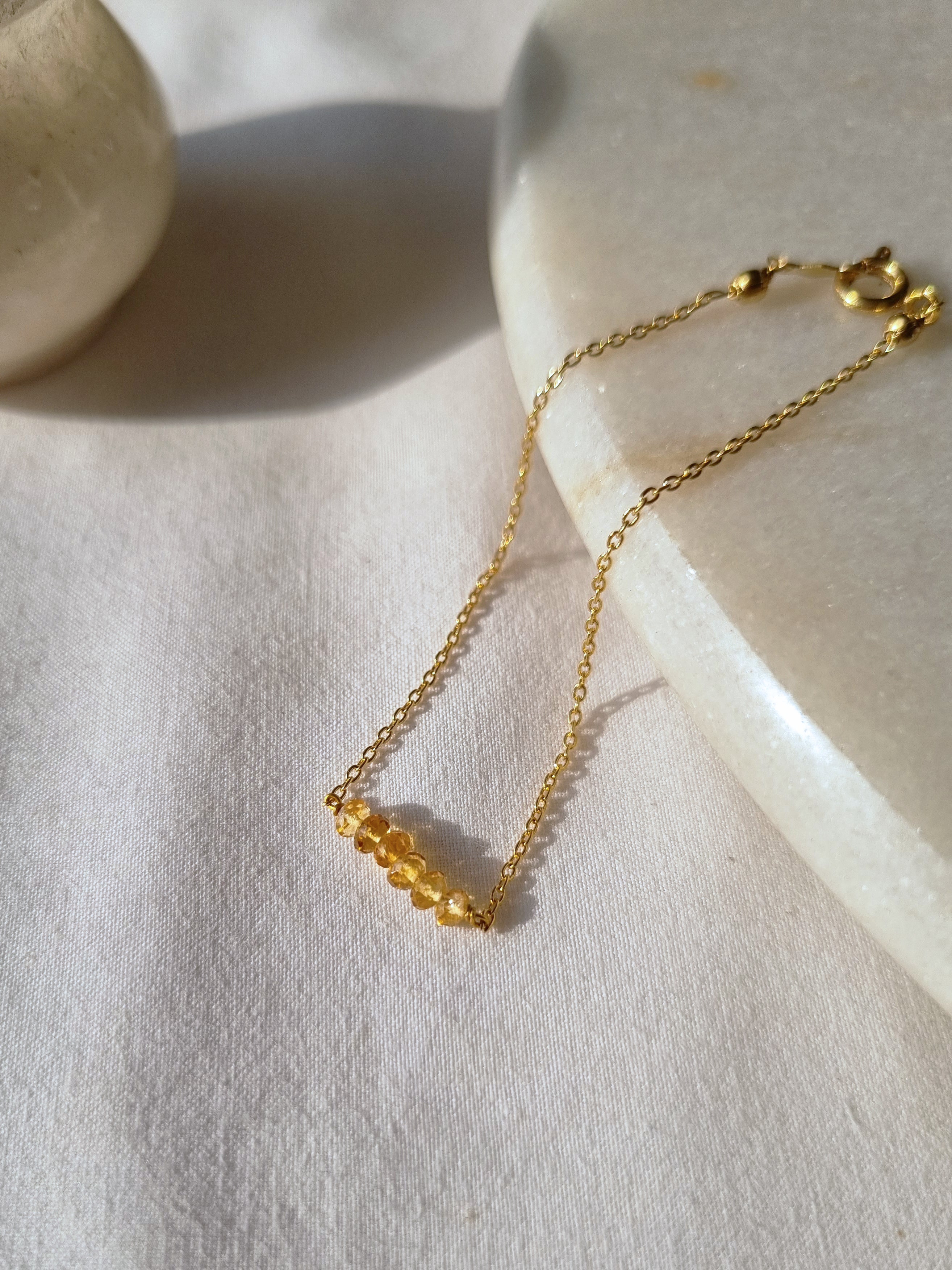 entilae - Citrine Baati Bar Bracelet