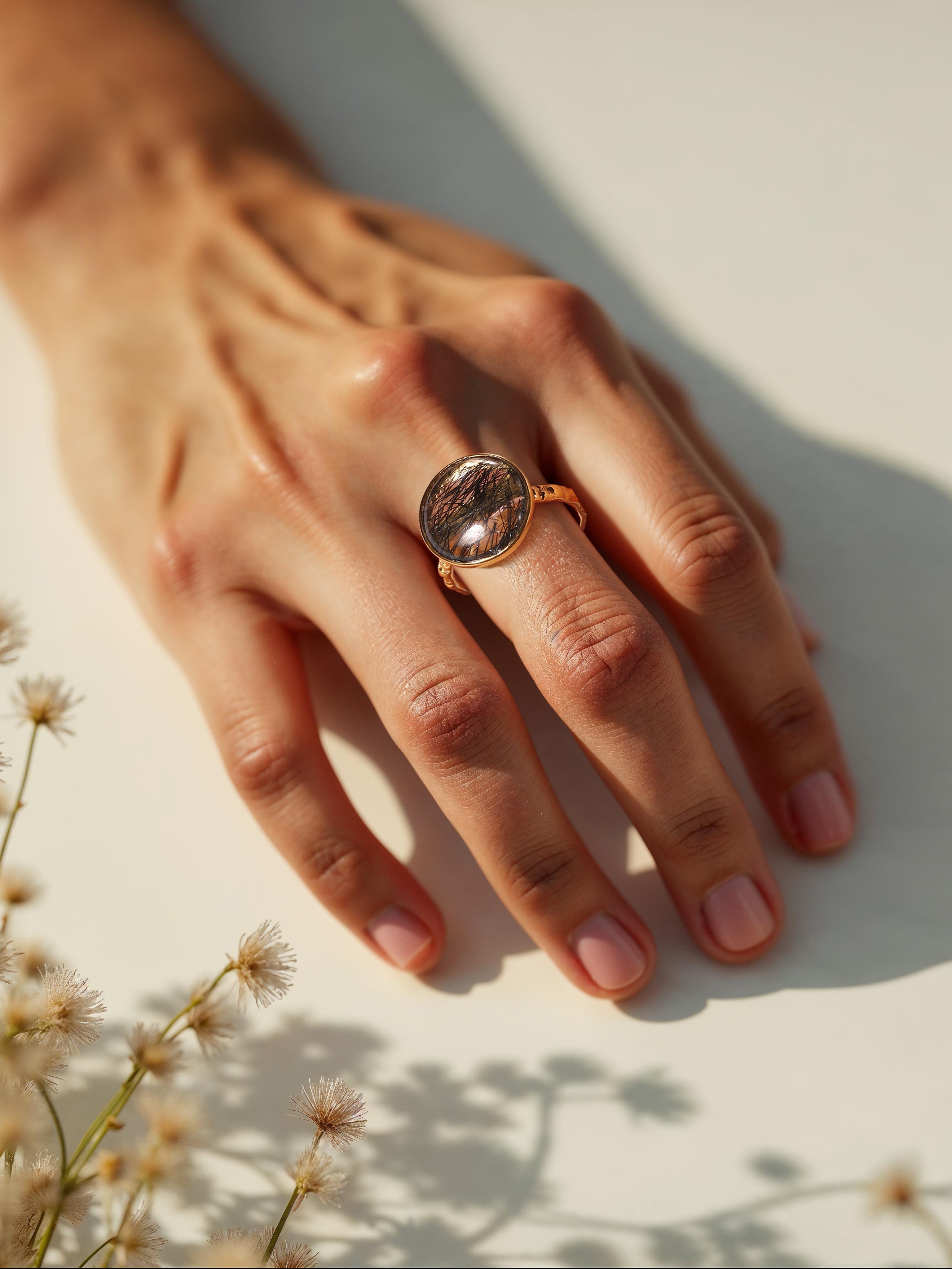 surya - Rutilated Quartz Sun Ring