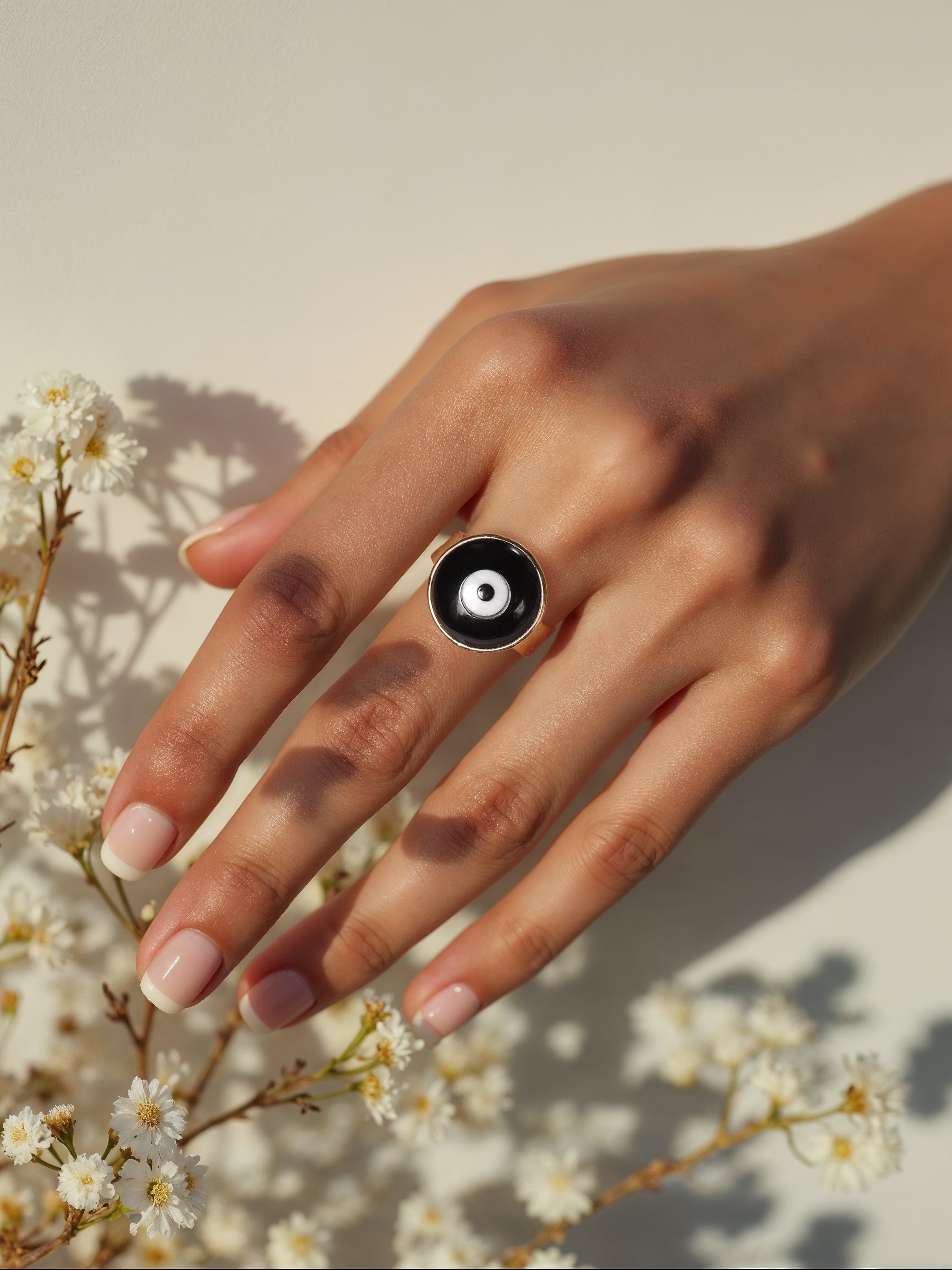 nazra - Black Evil Eye Saturn Ring