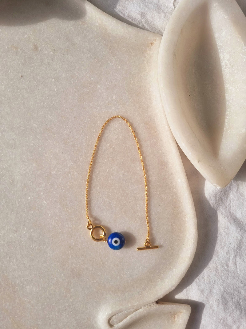 vedāna - Lapis Lazuli Evil Eye Toggle Bracelet