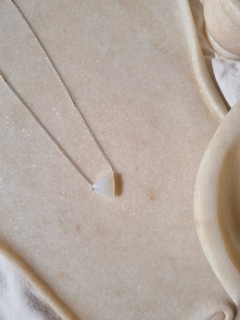 ranya - White Moonstone Men's Tikona Pendant