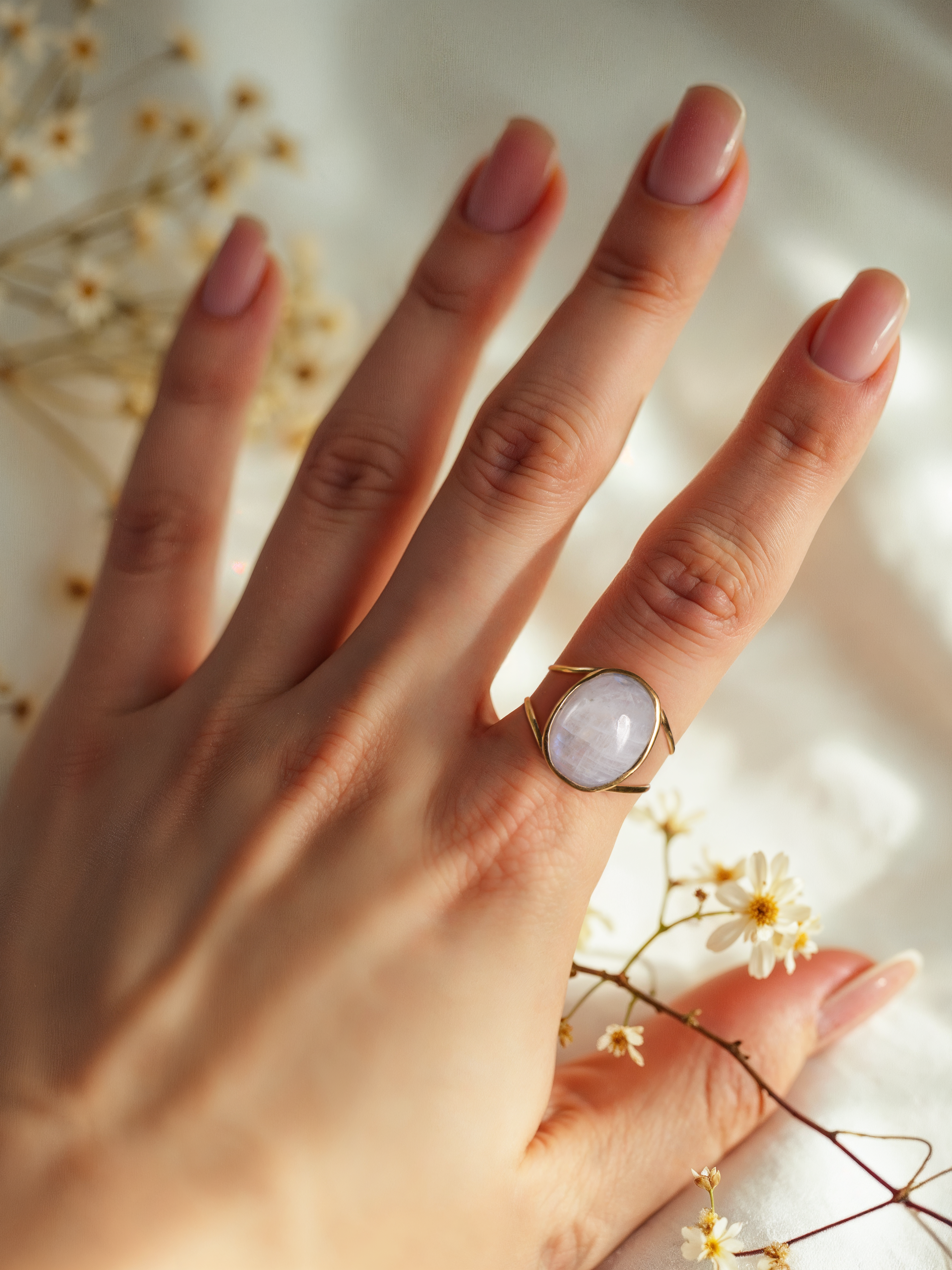 olivia - Rainbow Moonstone Ring