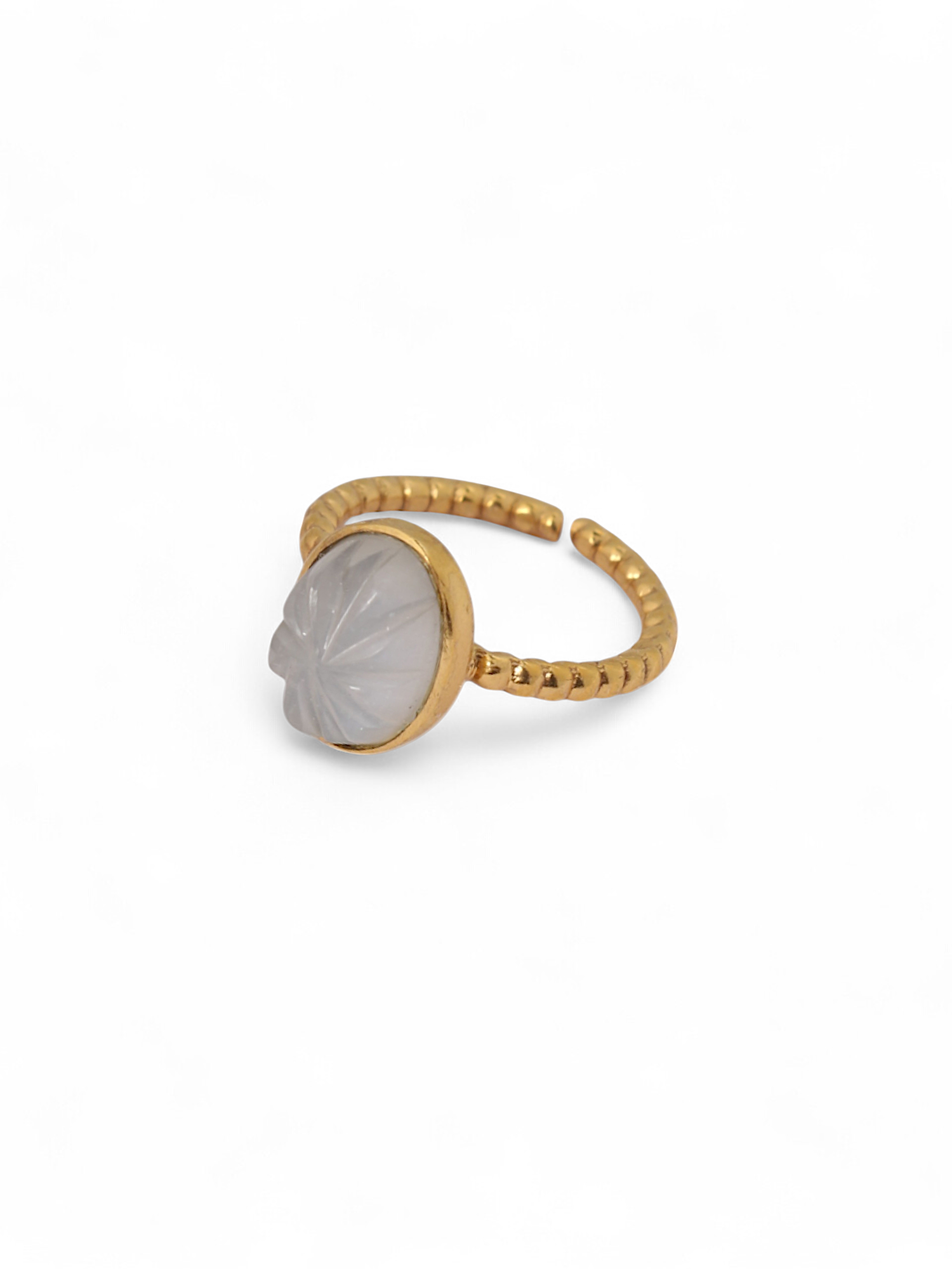 agam- White Moonstone Oval Venus Ring