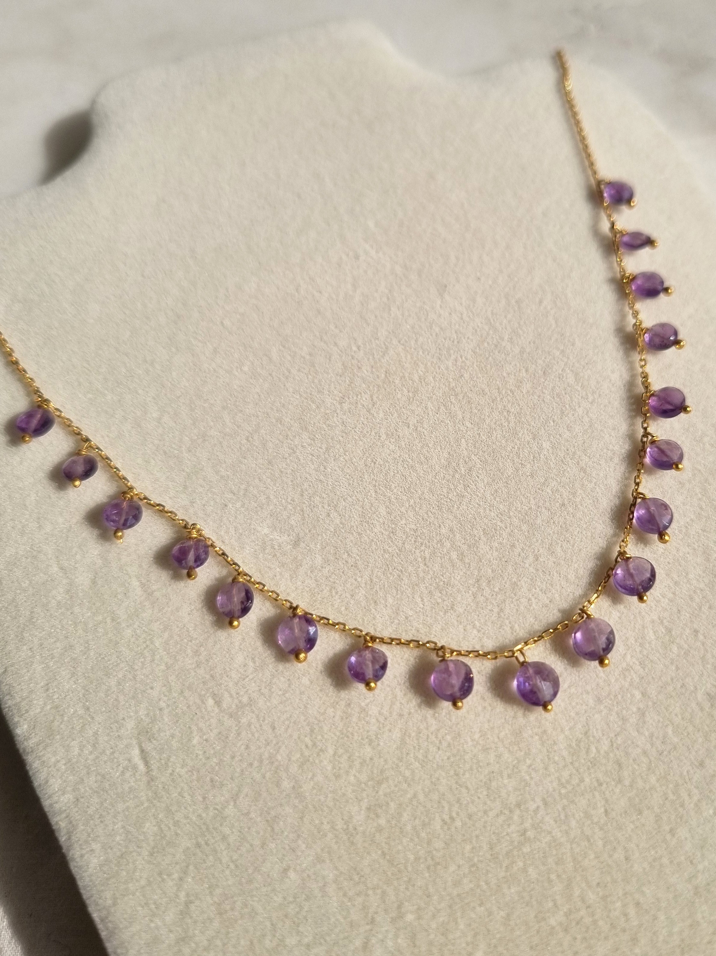 hrasva - Amethyst Coin Choker