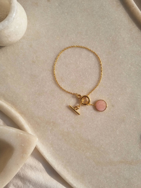 háas - Pink Opal Round Toggle Bracelet
