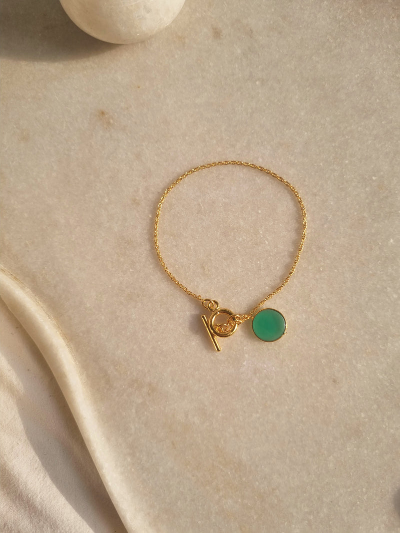 háas - Green Onyx Round Toggle Bracelet