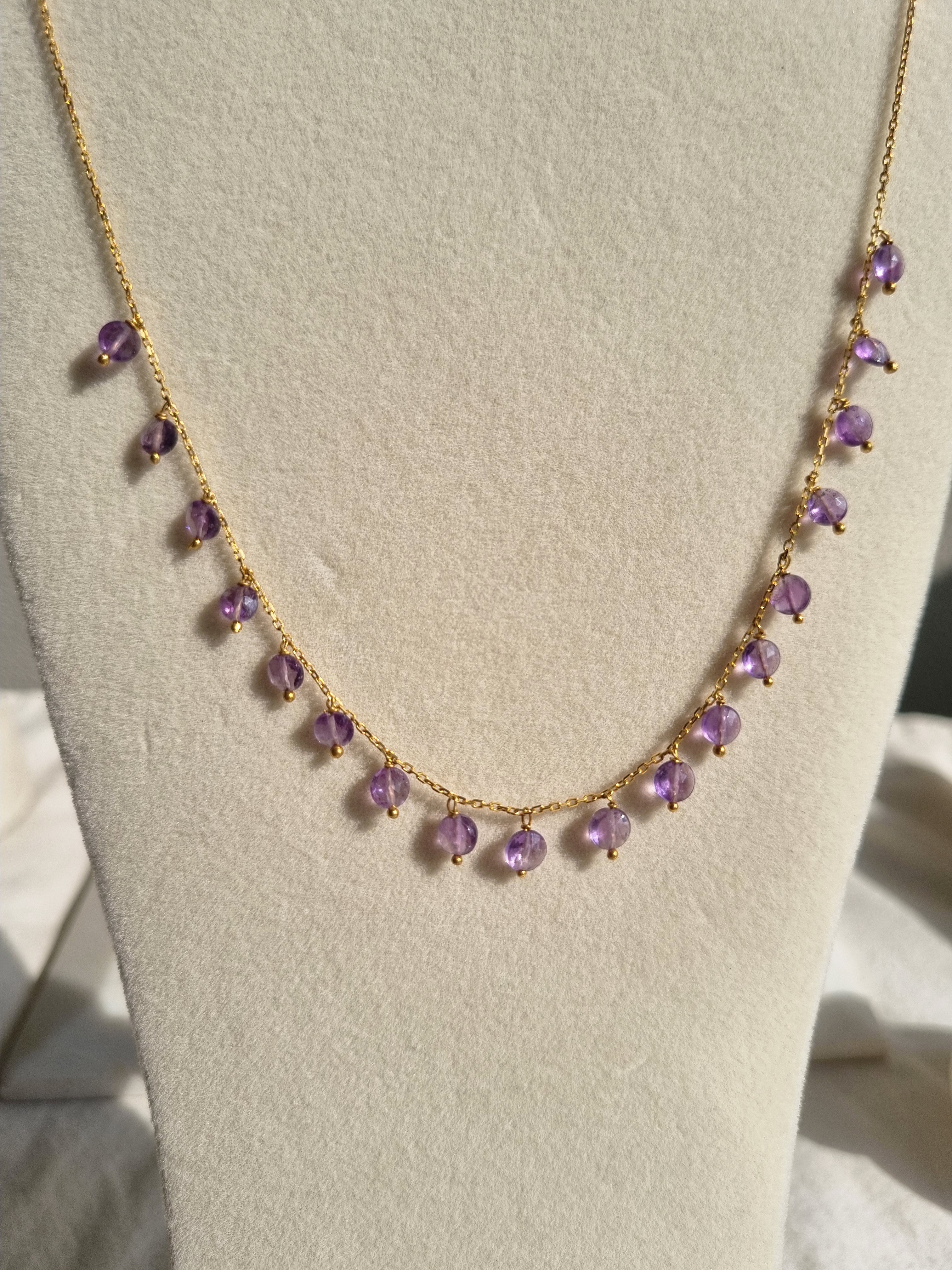 hrasva - Amethyst Coin Choker