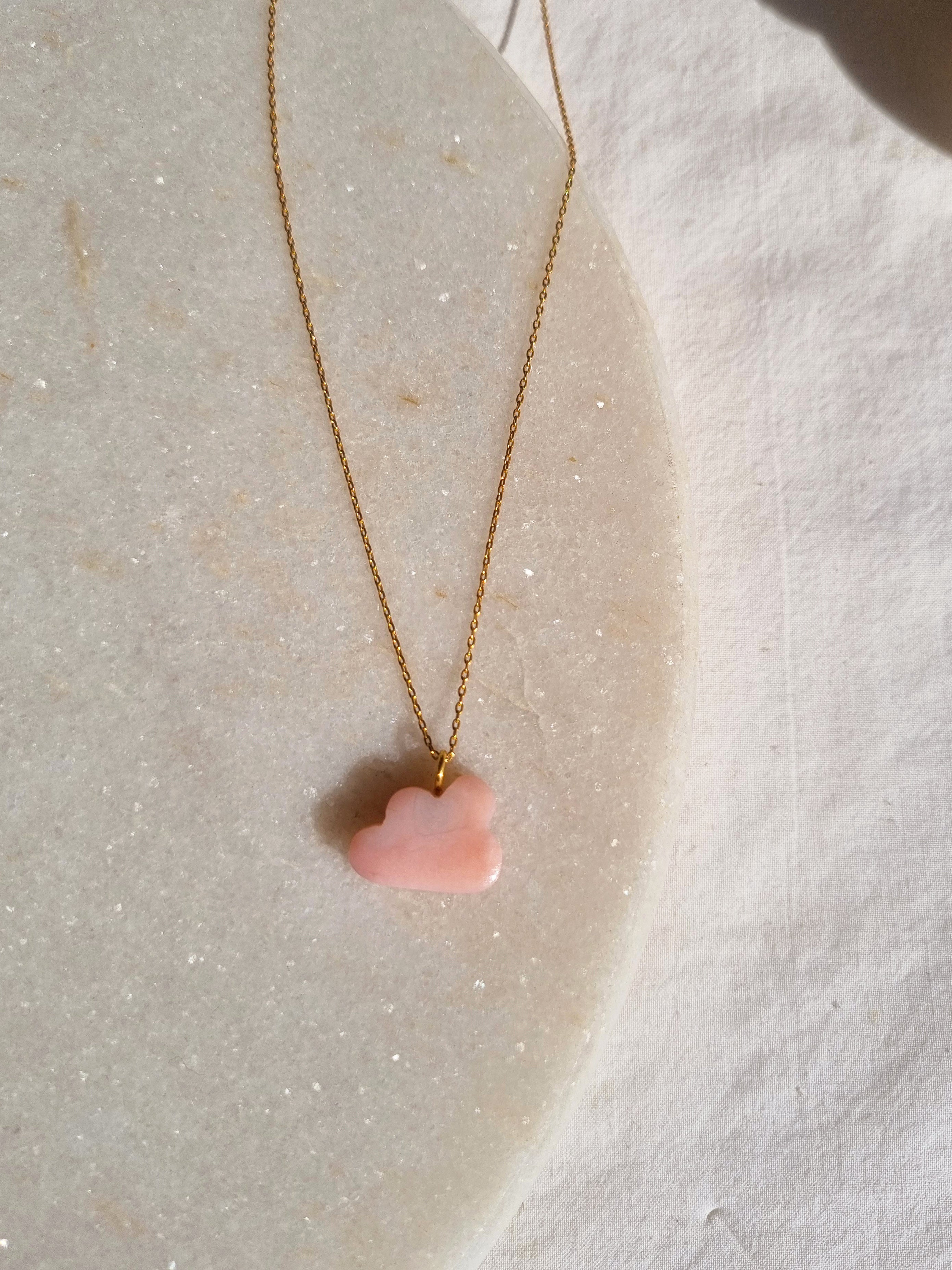 megh - Pink Opal Cloud Pendant