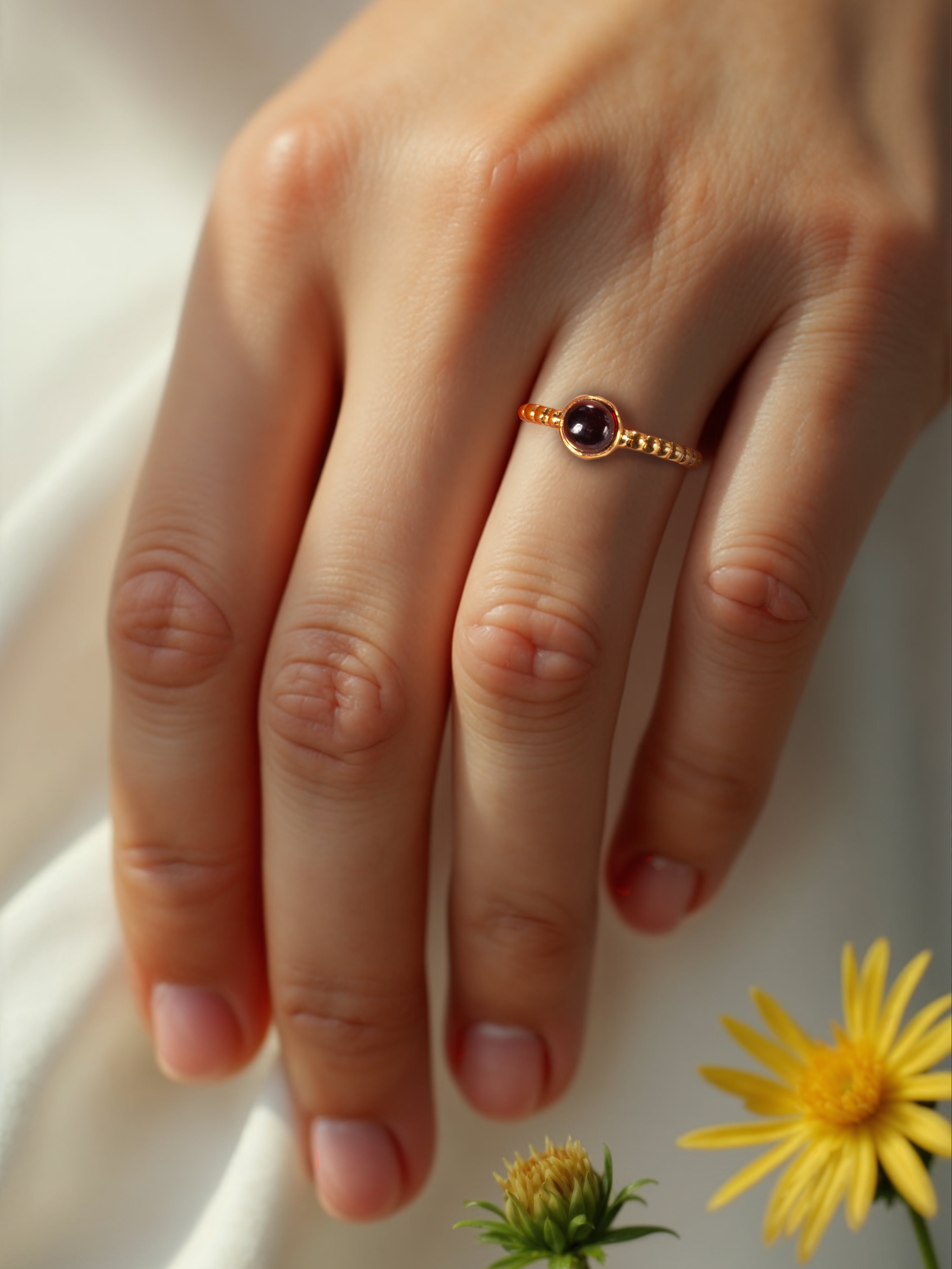 sukra - Garnet Venus Ring