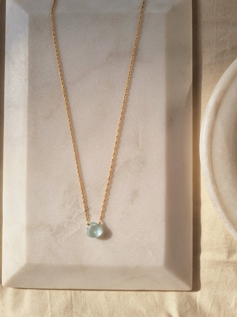 vādhīr - Blue Aquamarine Heart Shaped Drop