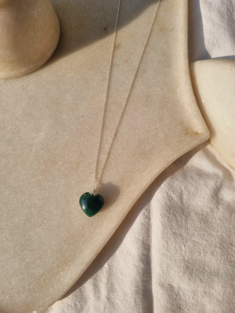 cara - Green Aventurine Heart Pendant