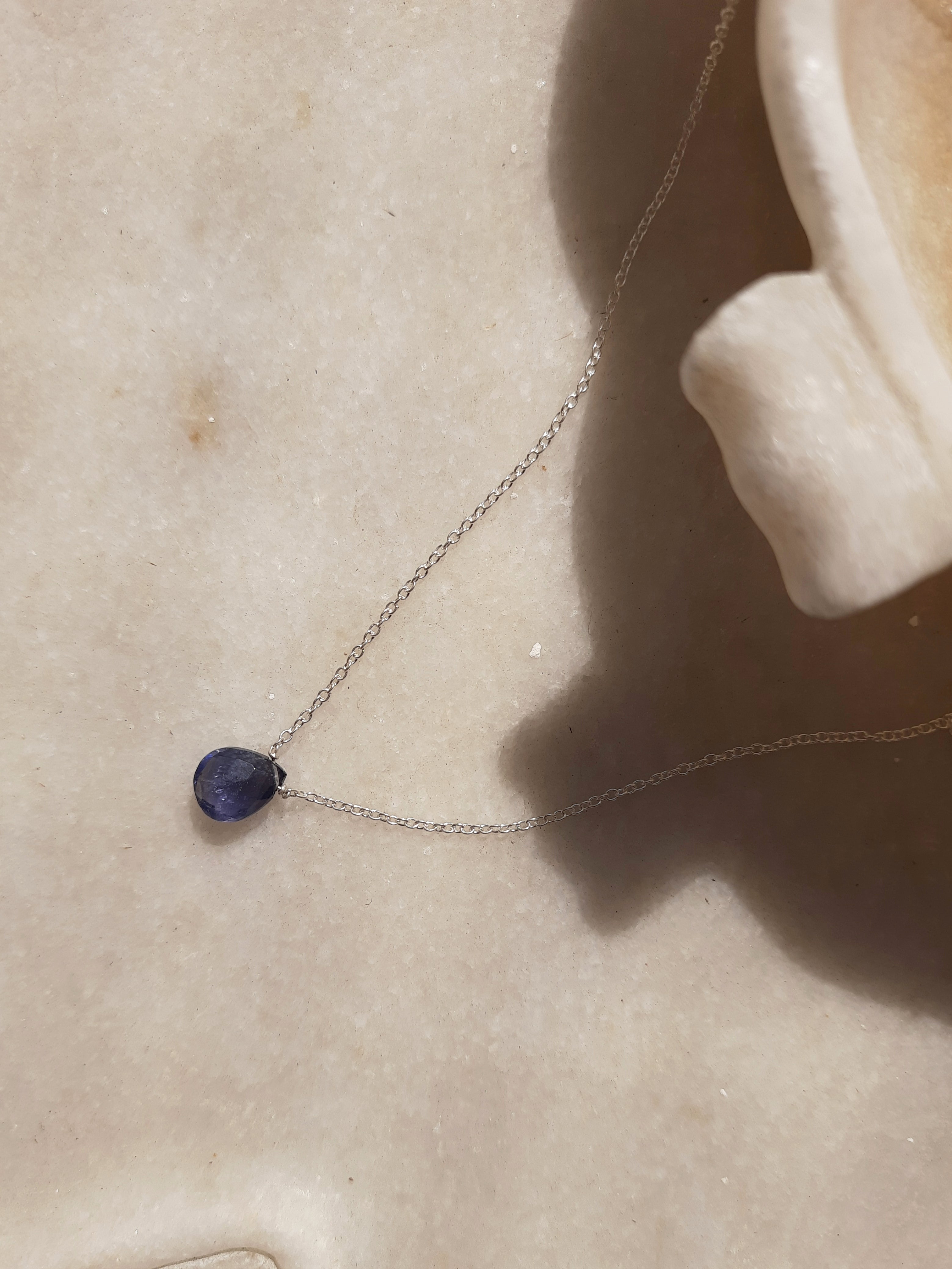 iyate - Iolite Almond Shaped Drop Pendant