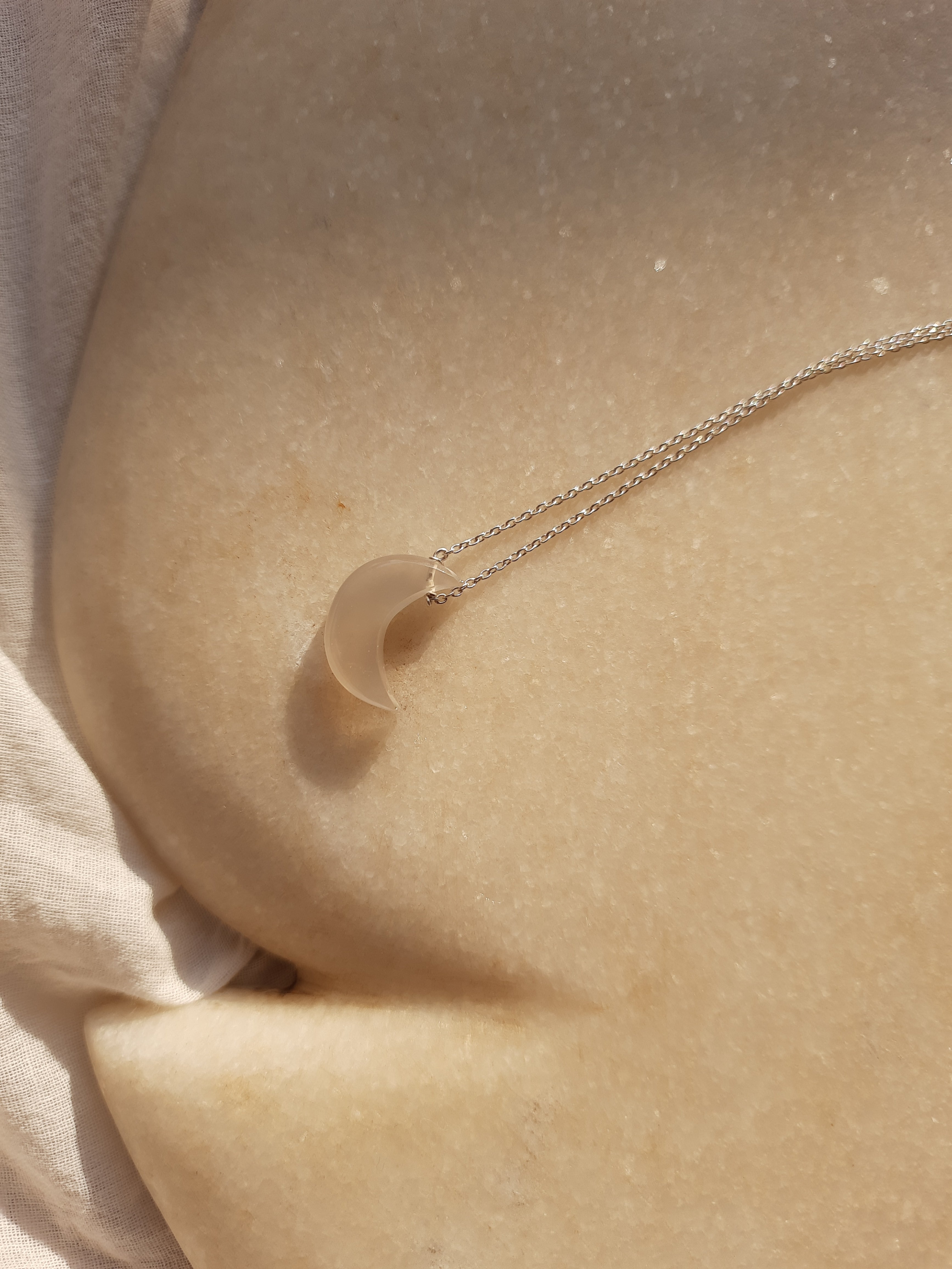 adhva - Grey Moonstone Luna Pendant