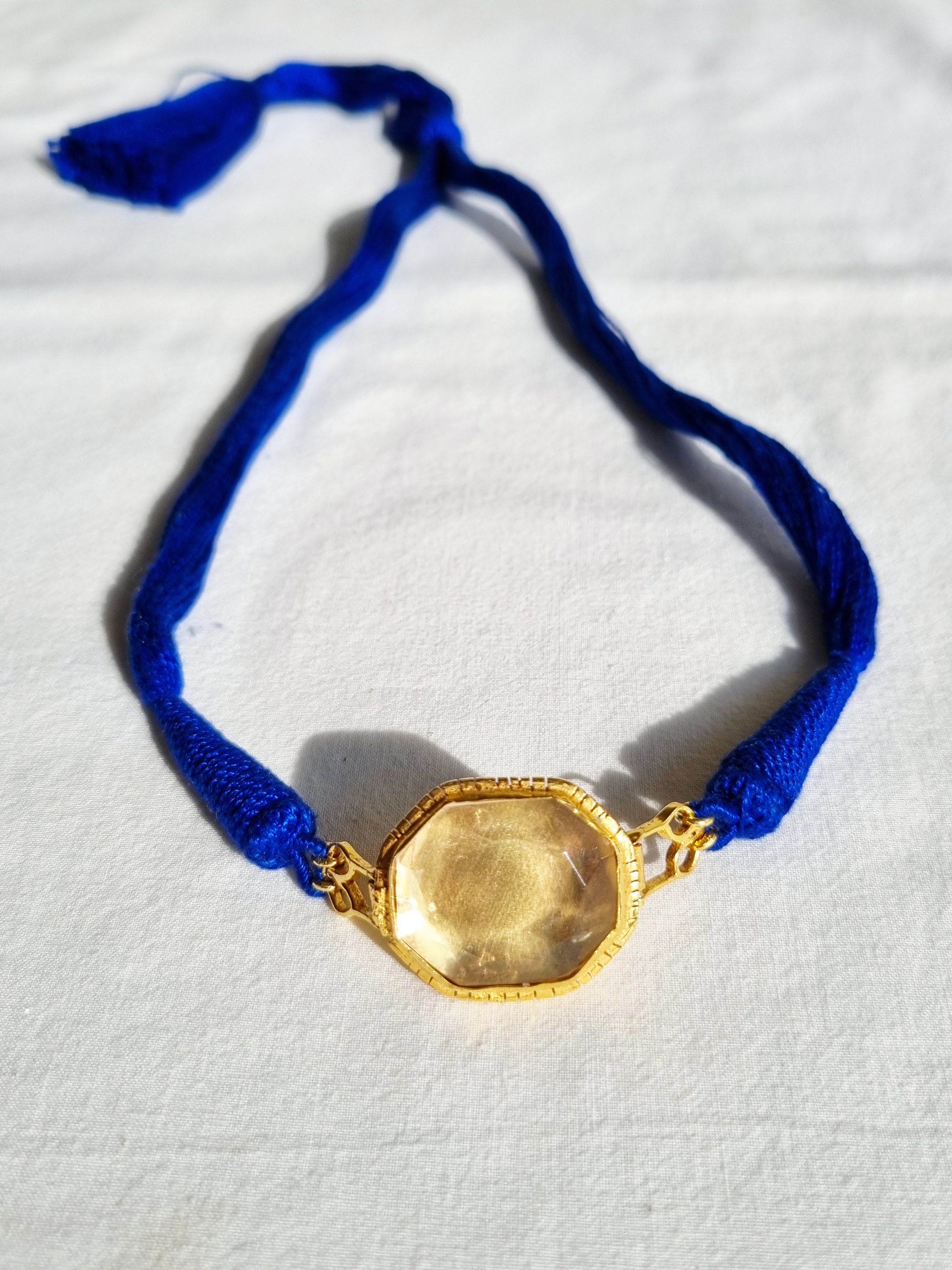 reva - Jasmine's Clear Quartz Choker in Blue