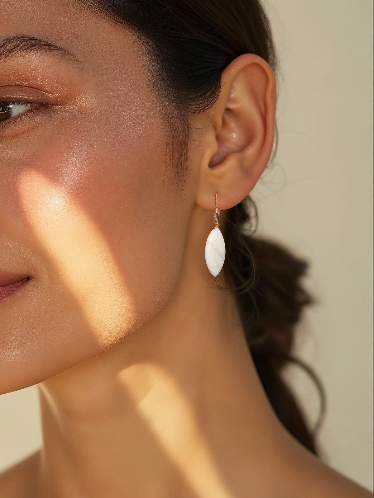 Howlite marquise earrings Jewelry for women