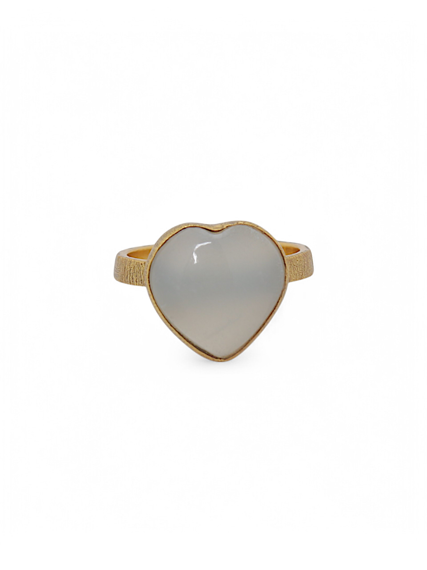 anava - White Moonstone Heart Ring