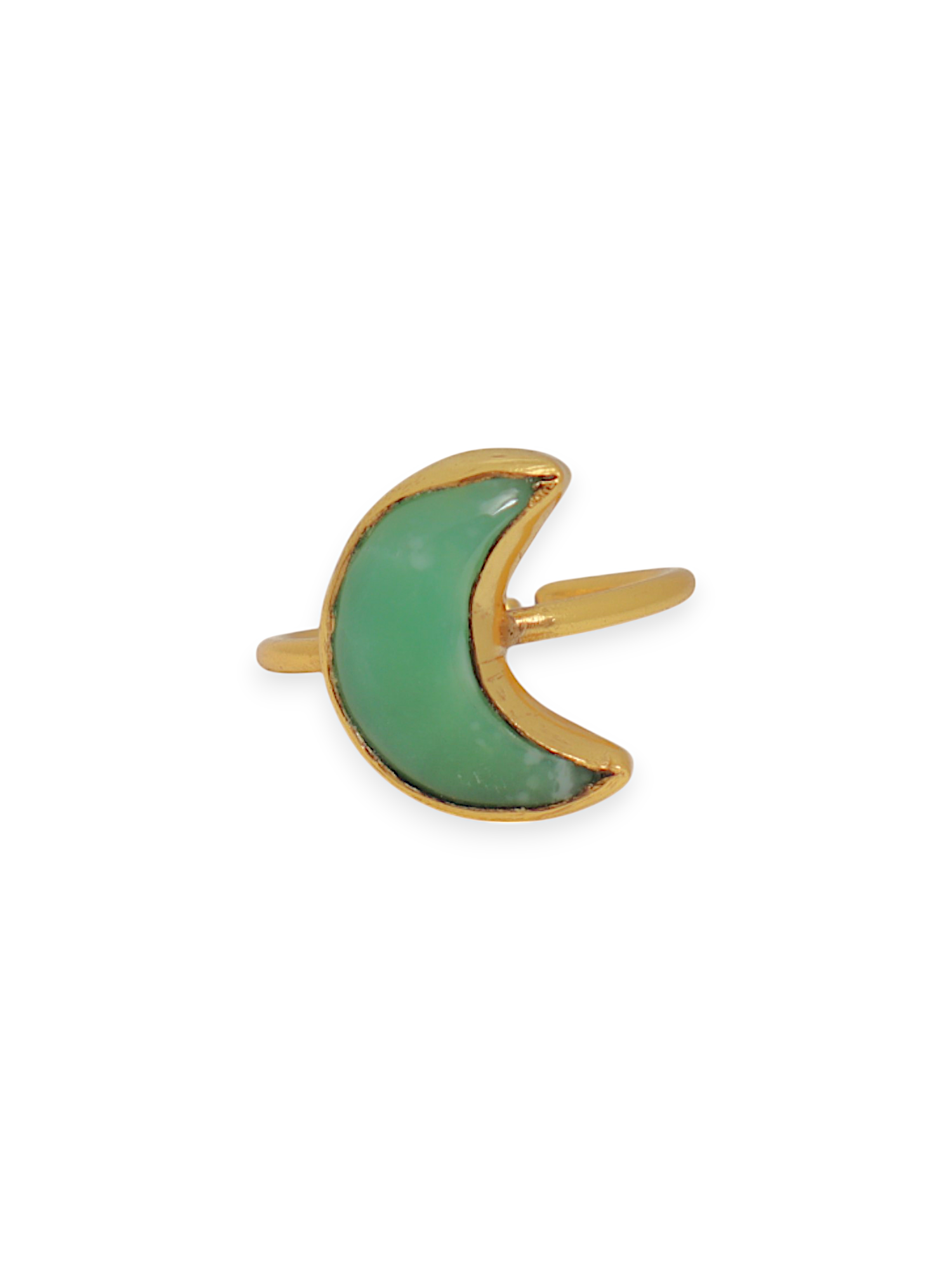 chandra - Chrysoprase Luna Ring