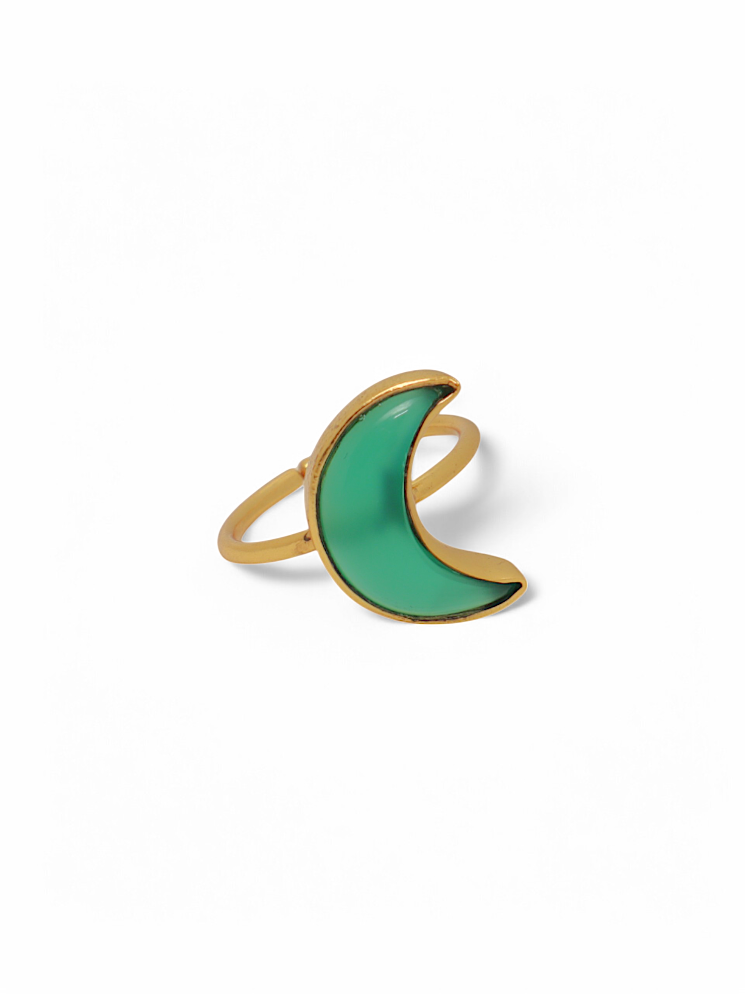 chandra - Green Onyx Luna Ring