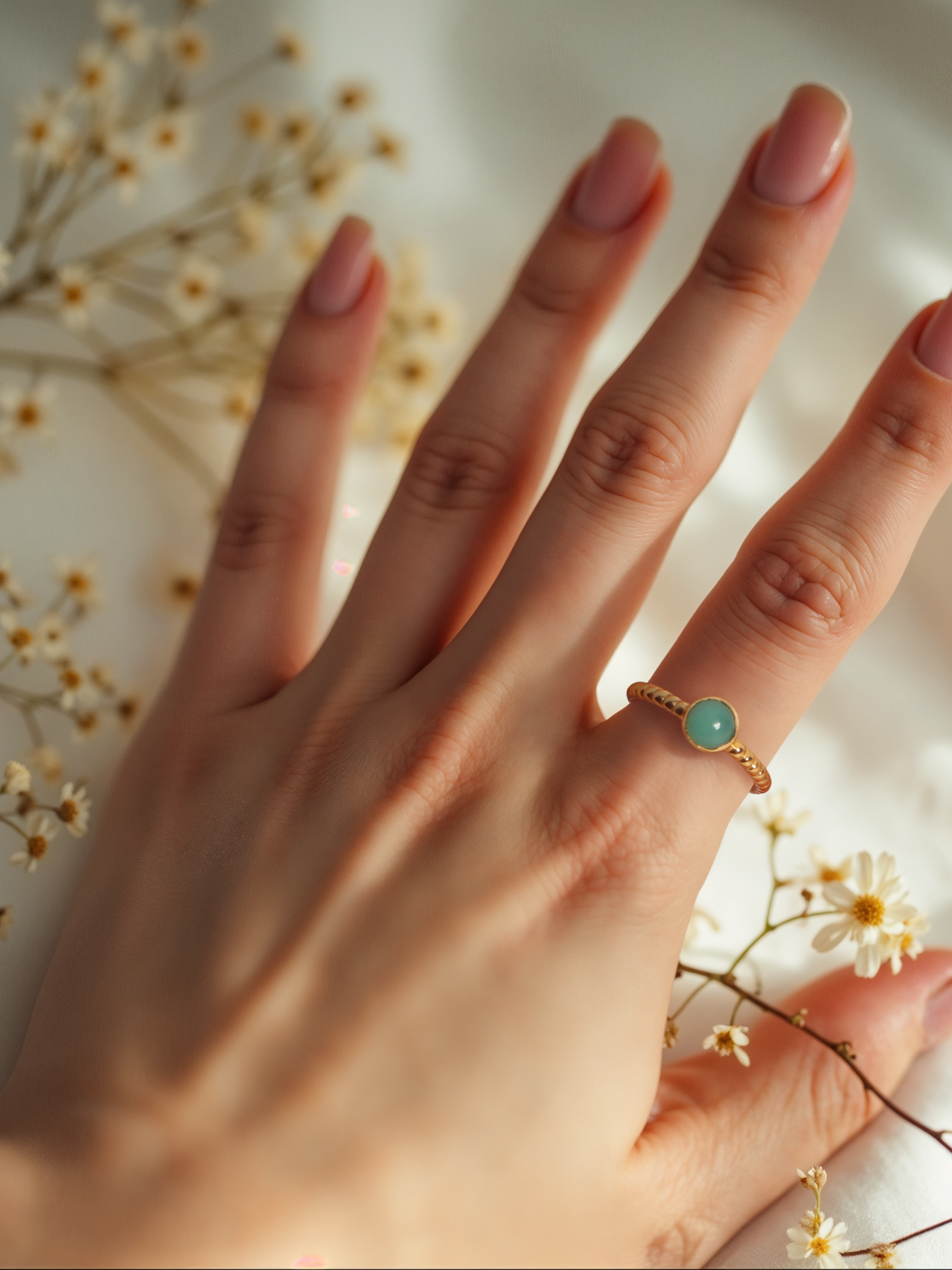 sukra - Chrysoprase Venus Ring