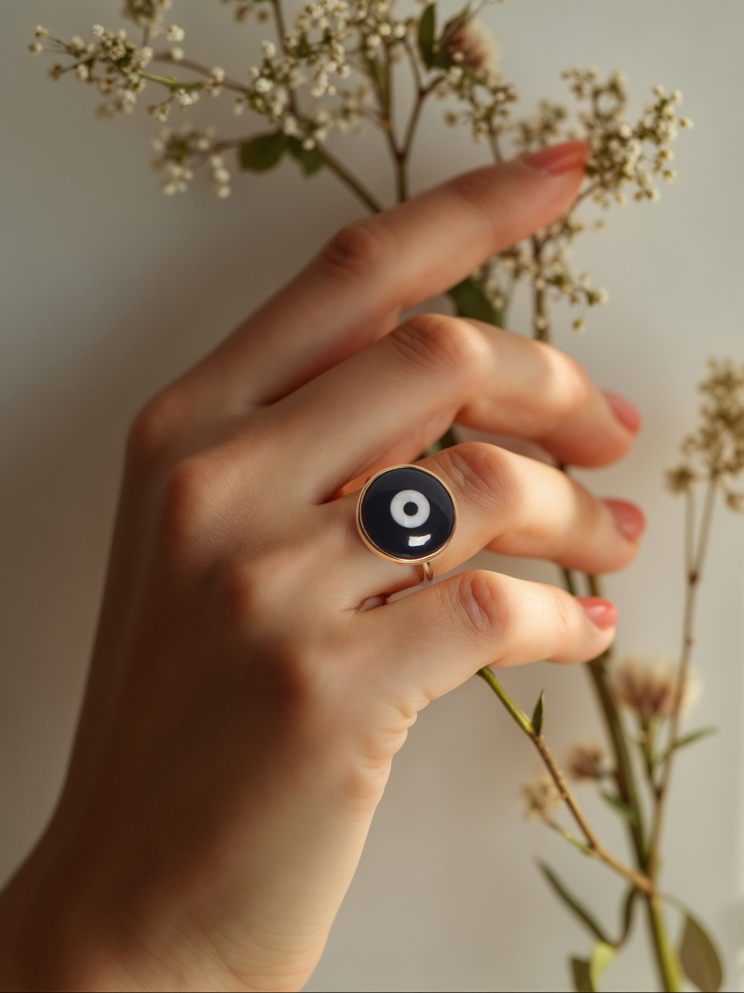 nazra - Black Evil Eye Ring