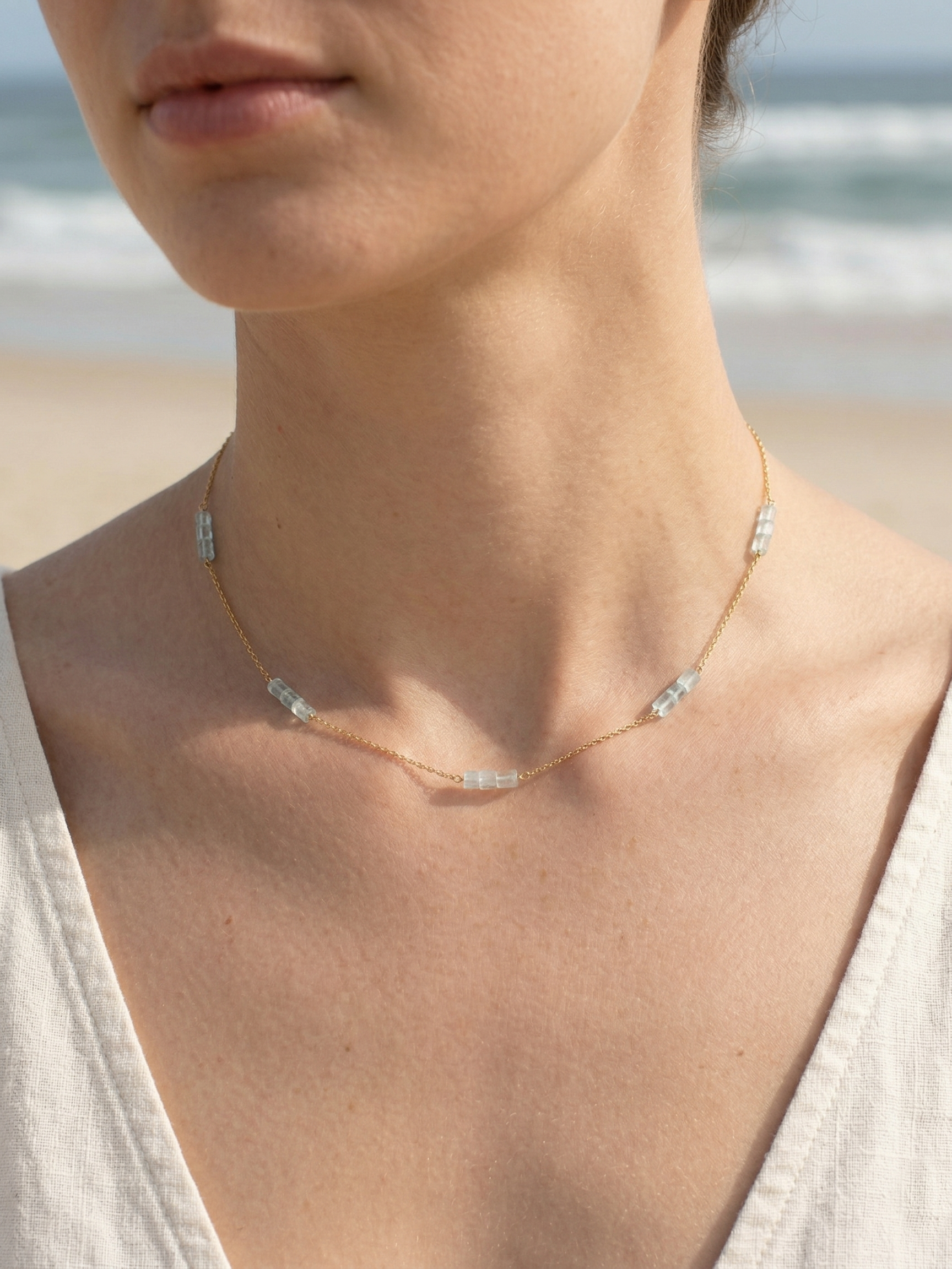 sarva - Aquamarine Tube Choker