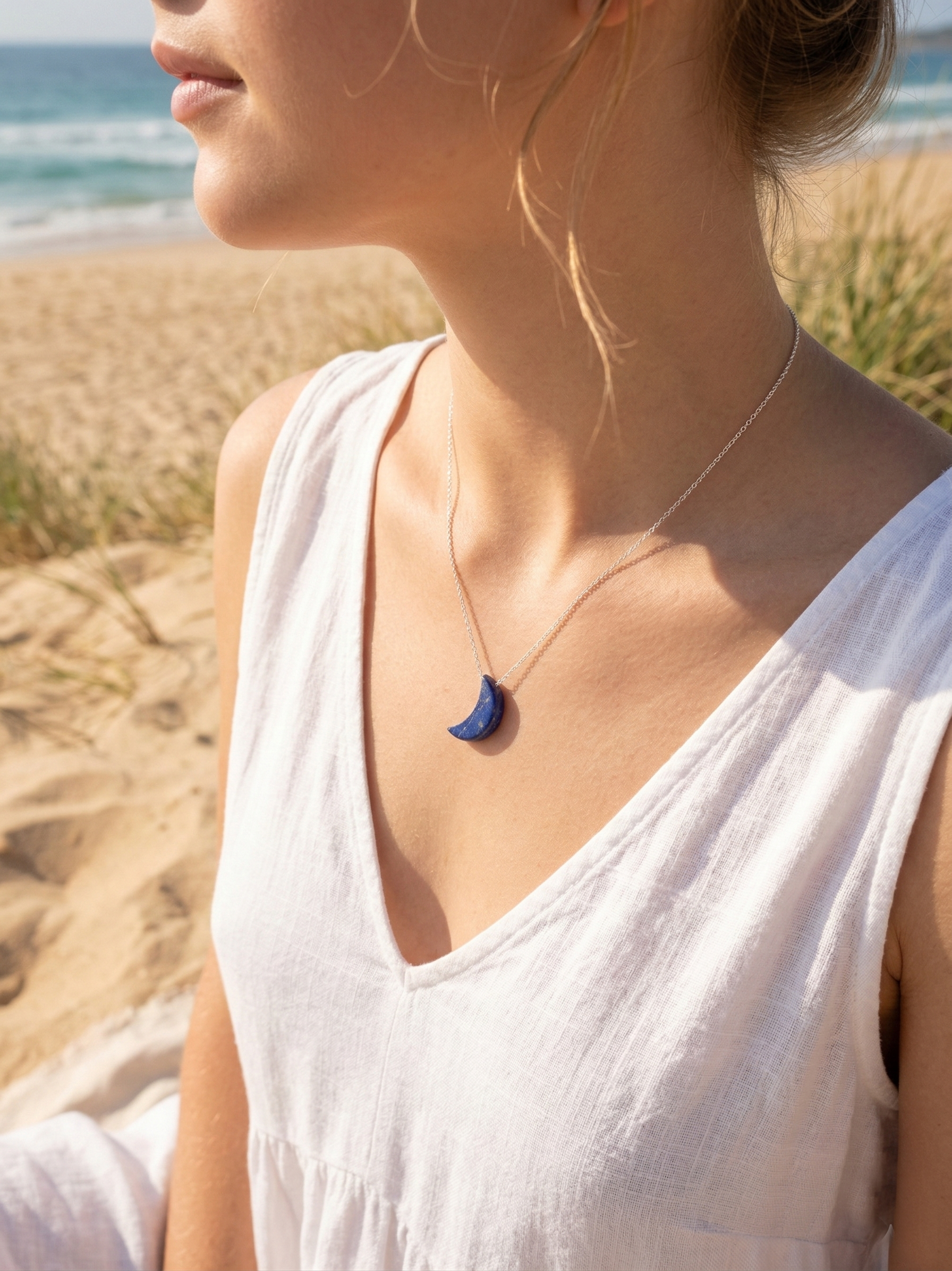 adhva - Lapis Lazuli Luna Pendant