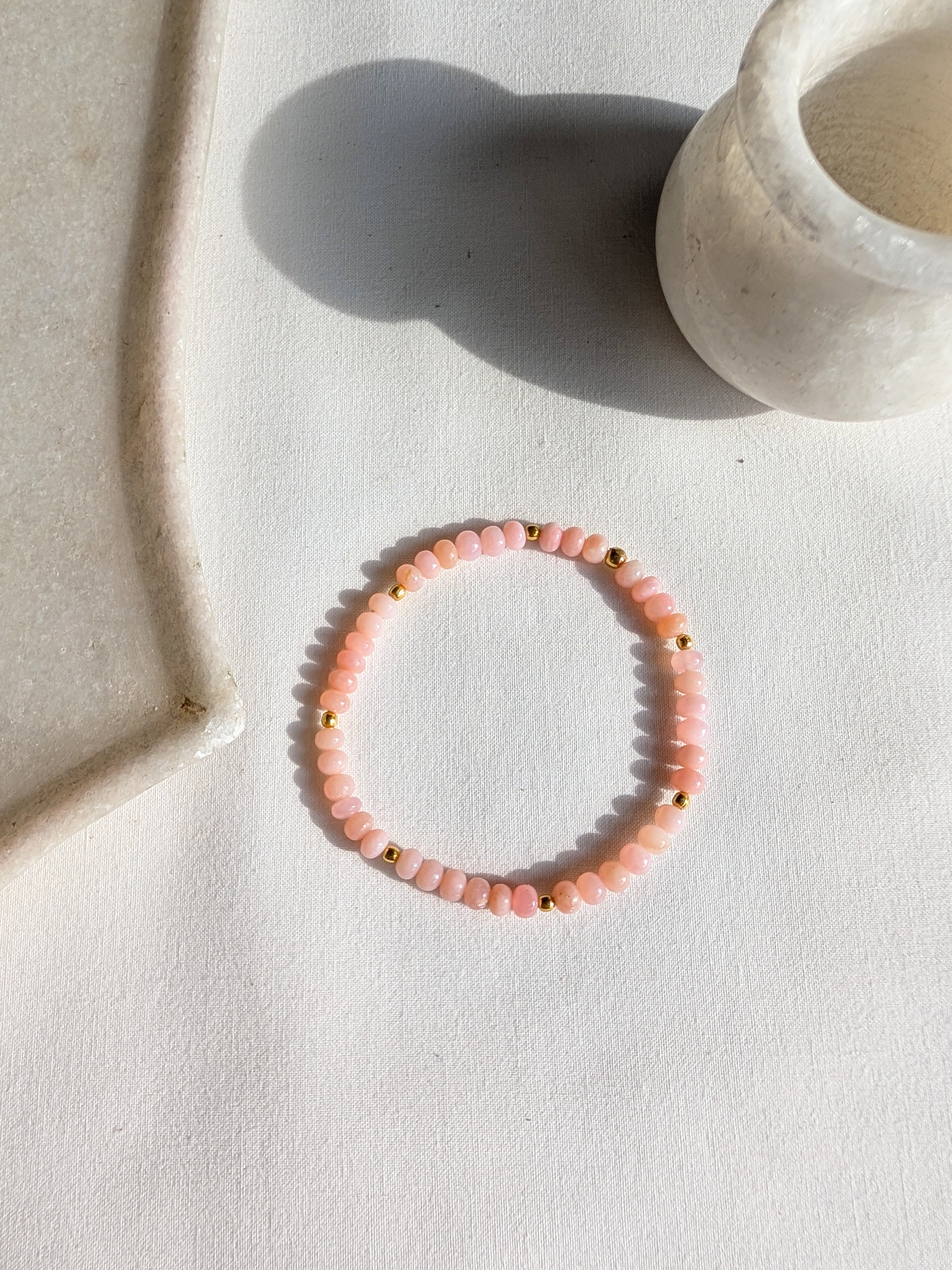 ojas - Pink opal Baati Stretch Bracelet