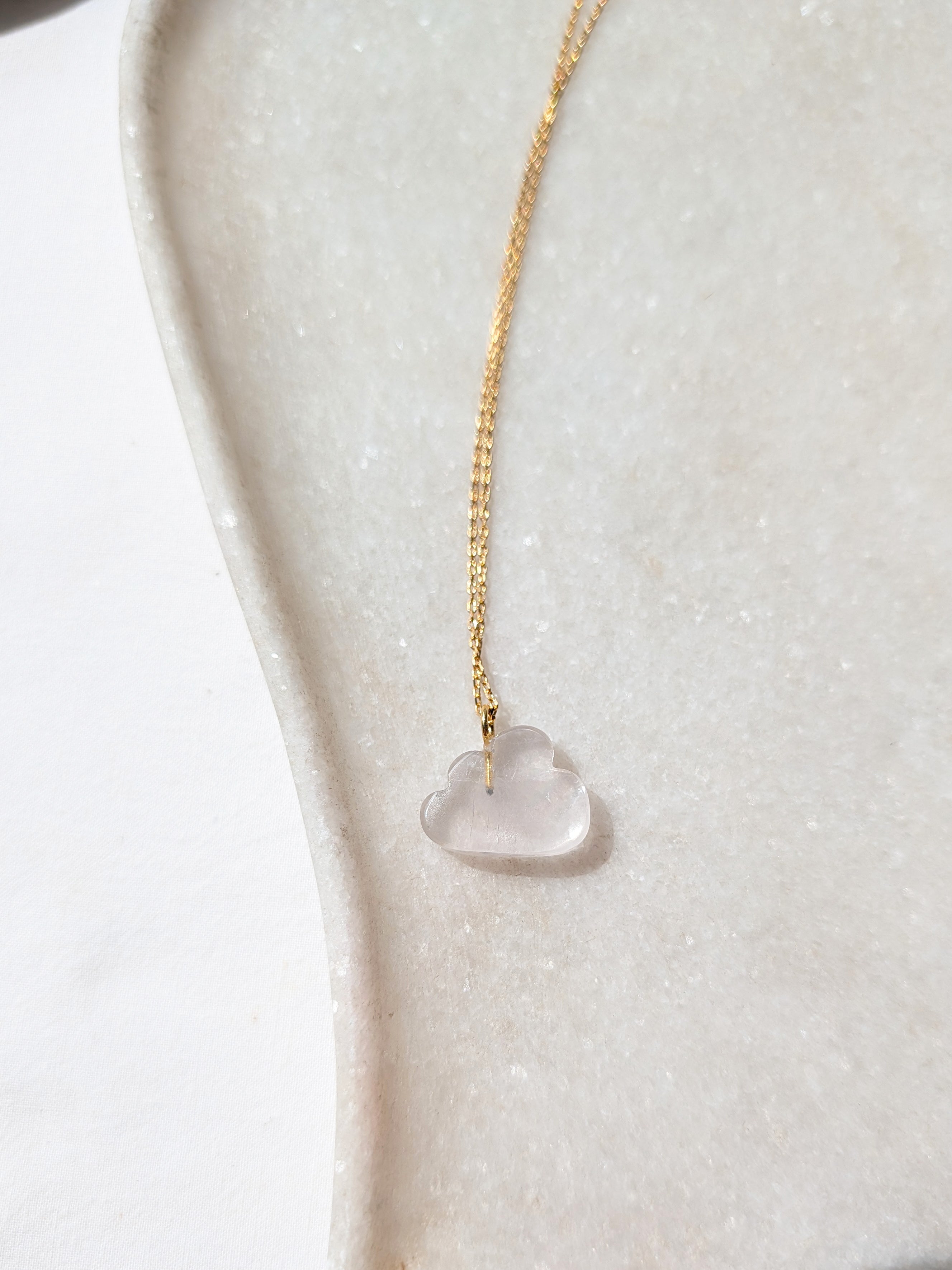 megh - Rose Quartz Cloud Pendant
