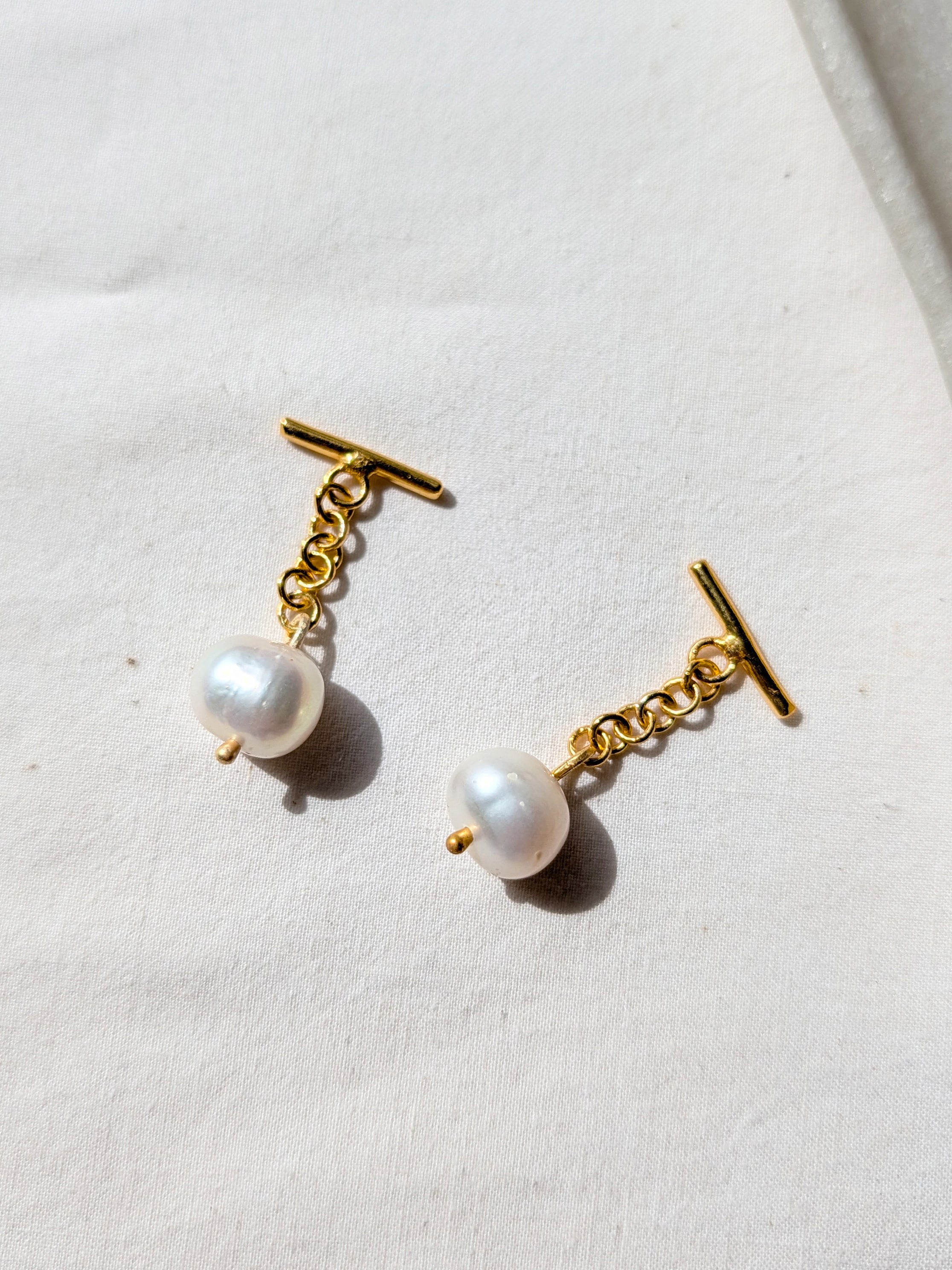 naura - Pearl Melon Chain Cufflinks