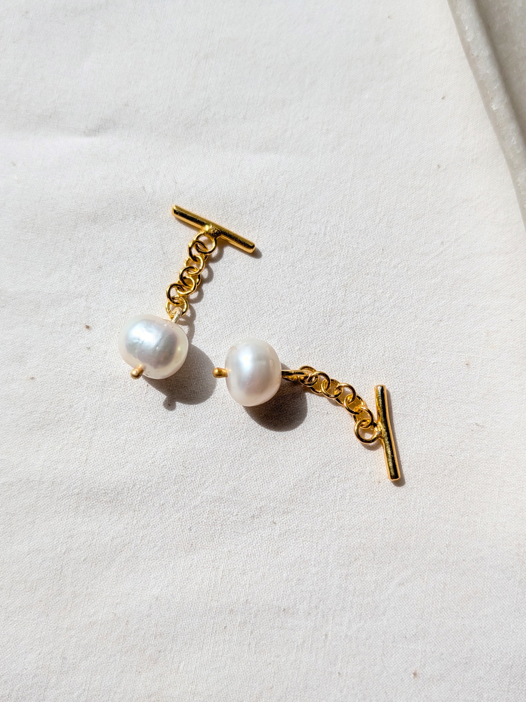 naura - Pearl Melon Chain Cufflinks