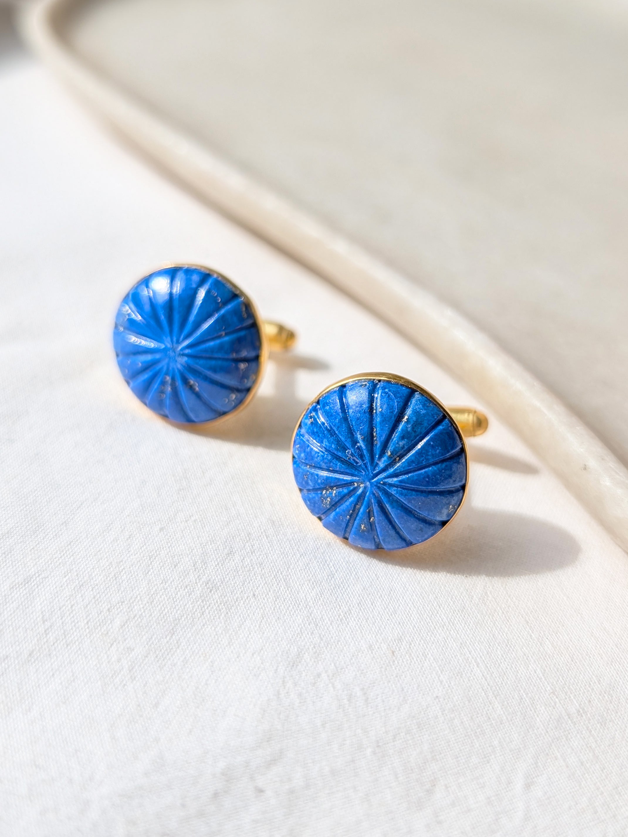 narura - Lapis Lazuli Melon Cufflinks