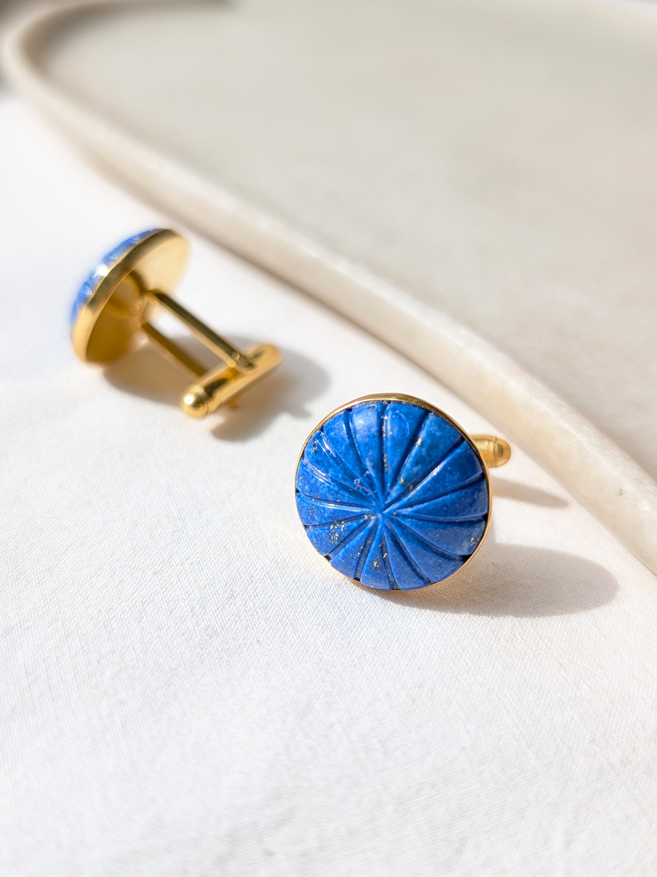narura - Lapis Lazuli Melon Cufflinks