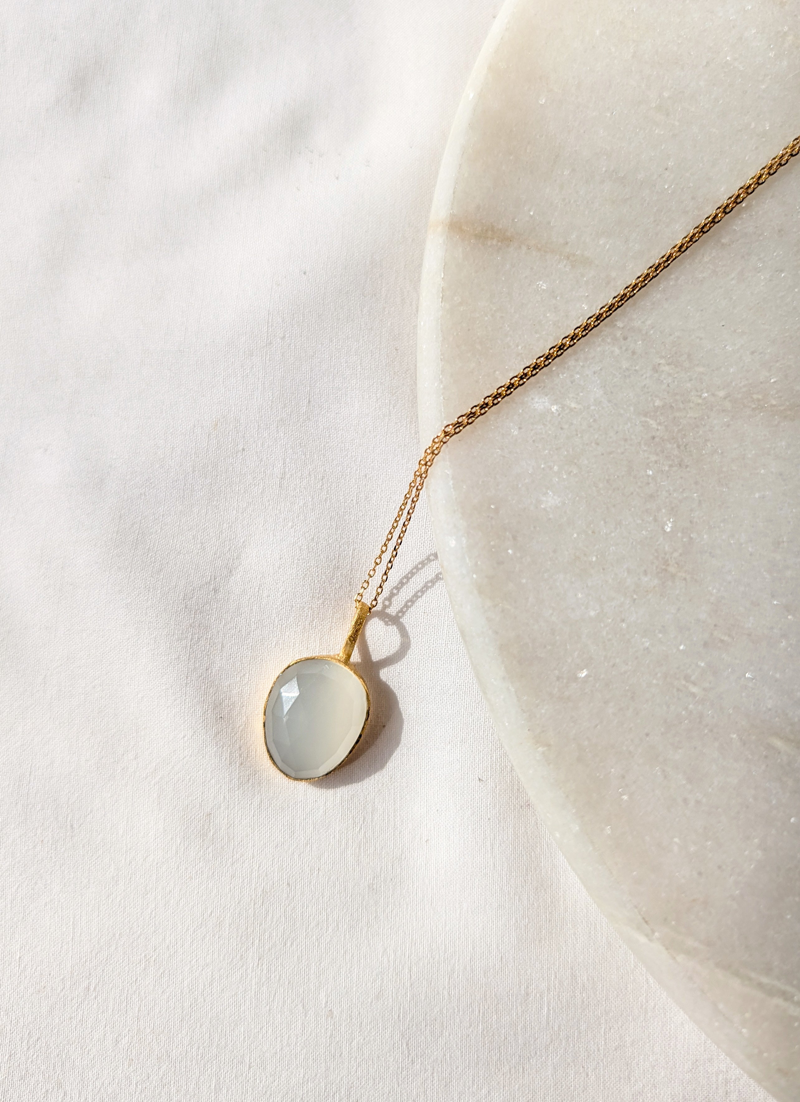 abhya - White Moonstone Soul Pendant
