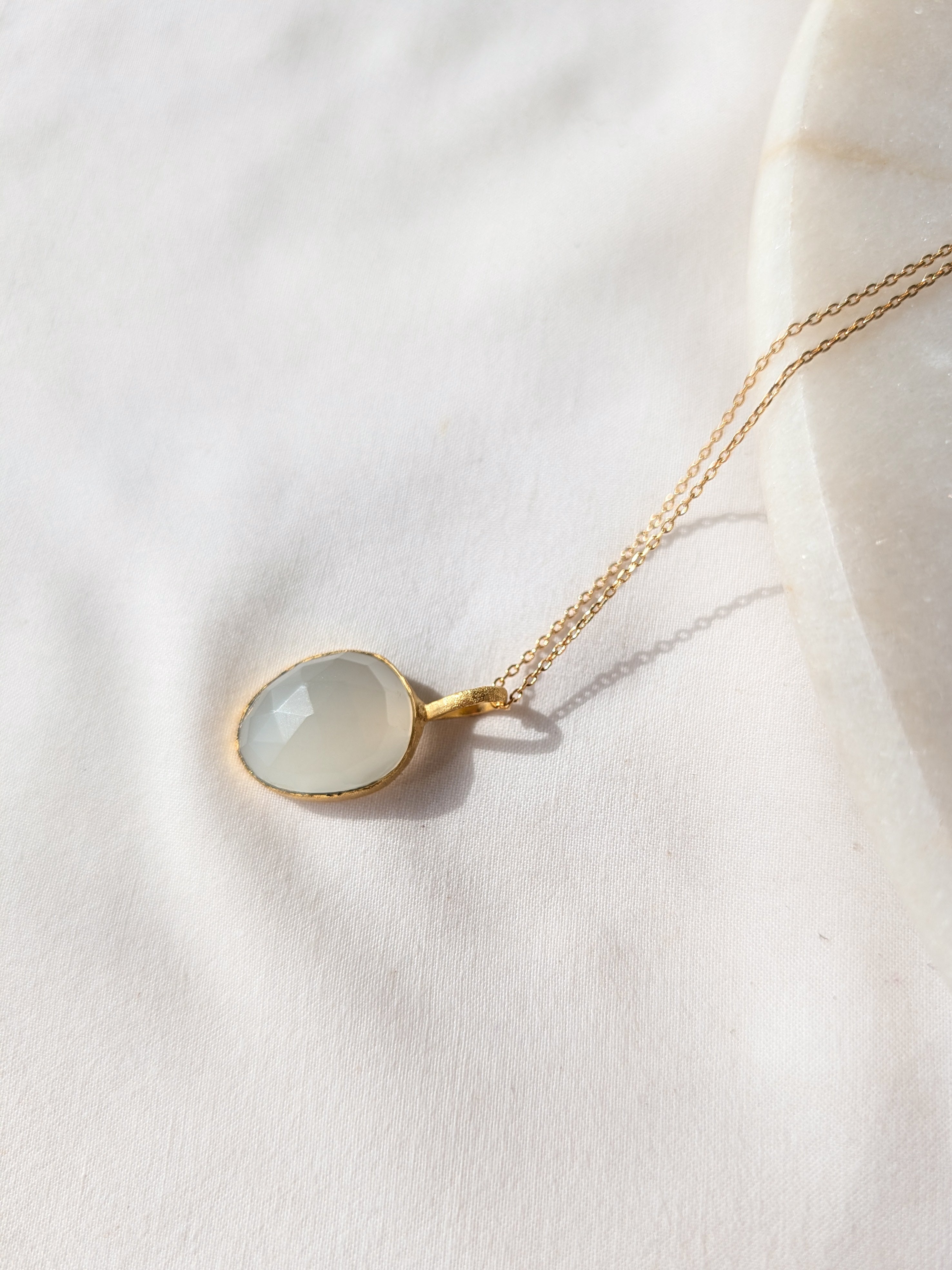 abhya - White Moonstone Soul Pendant