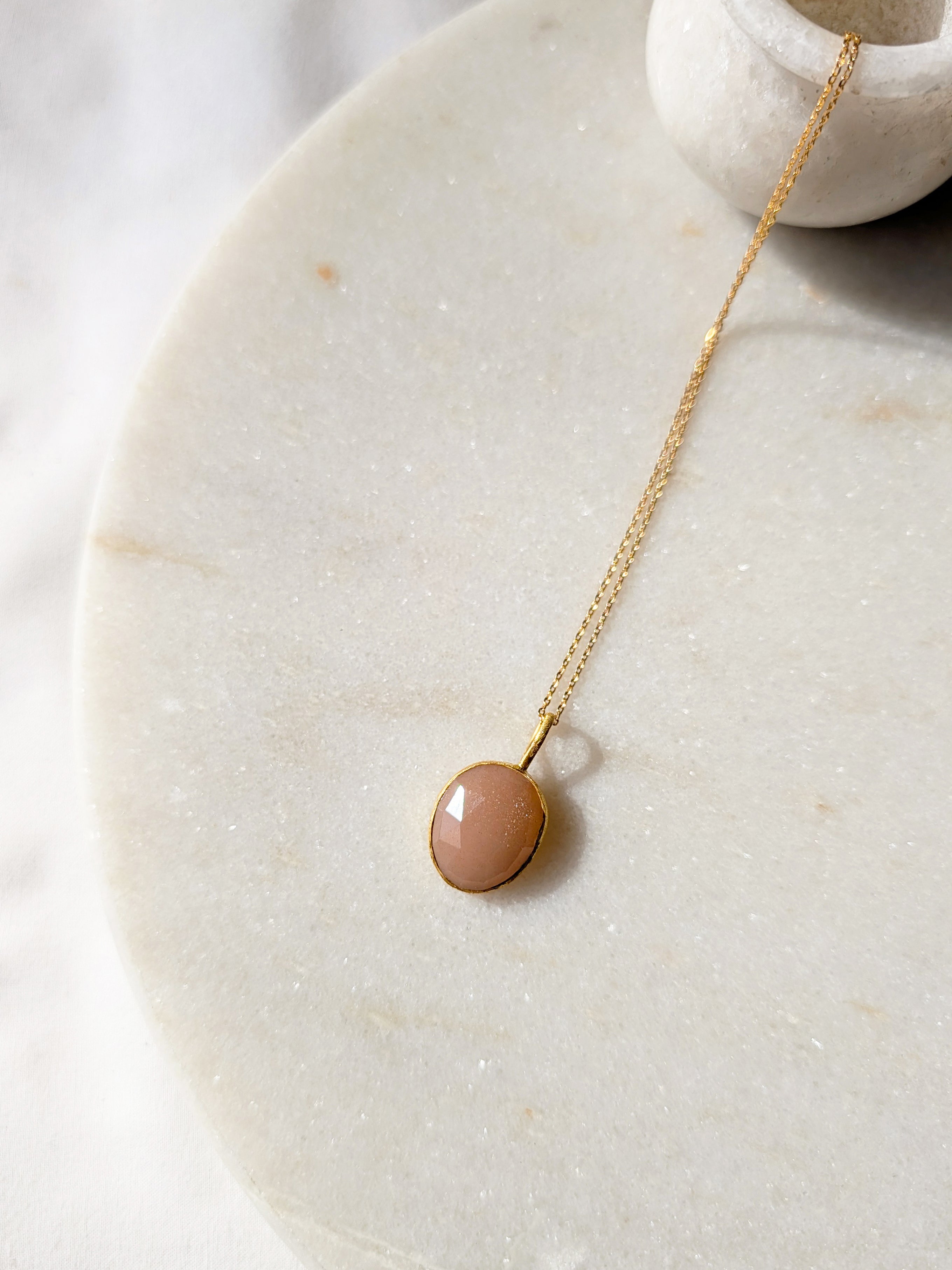 abhya - Peach Moonstone Soul Pendant