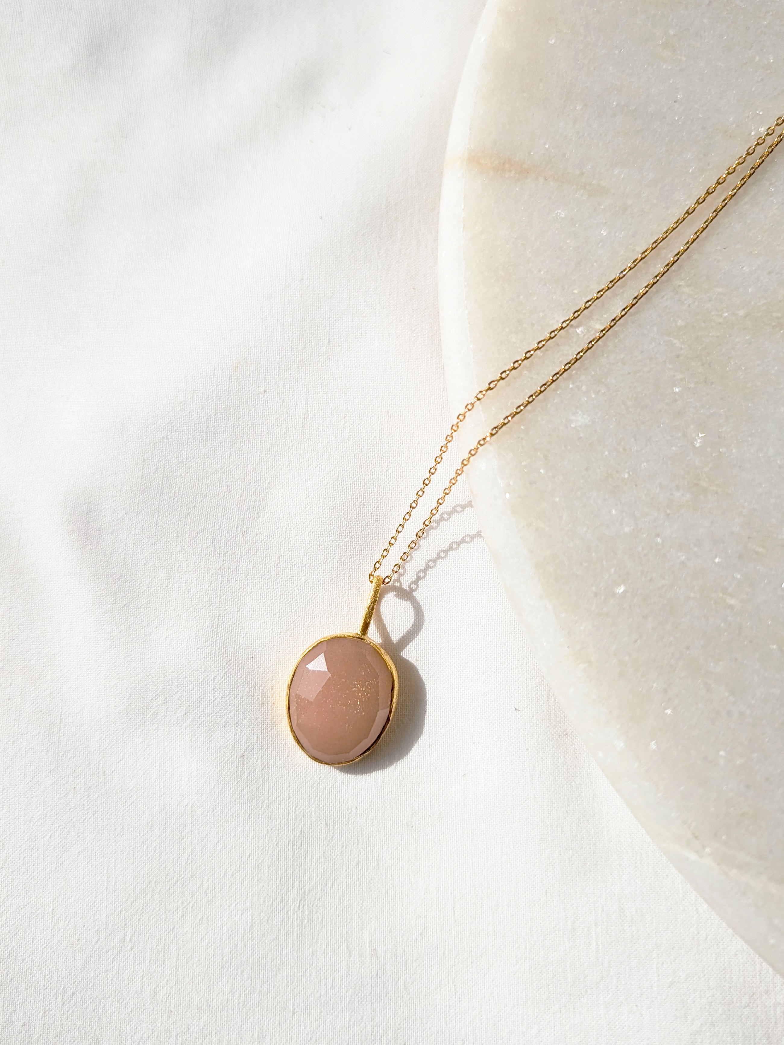 abhya - Peach Moonstone Soul Pendant