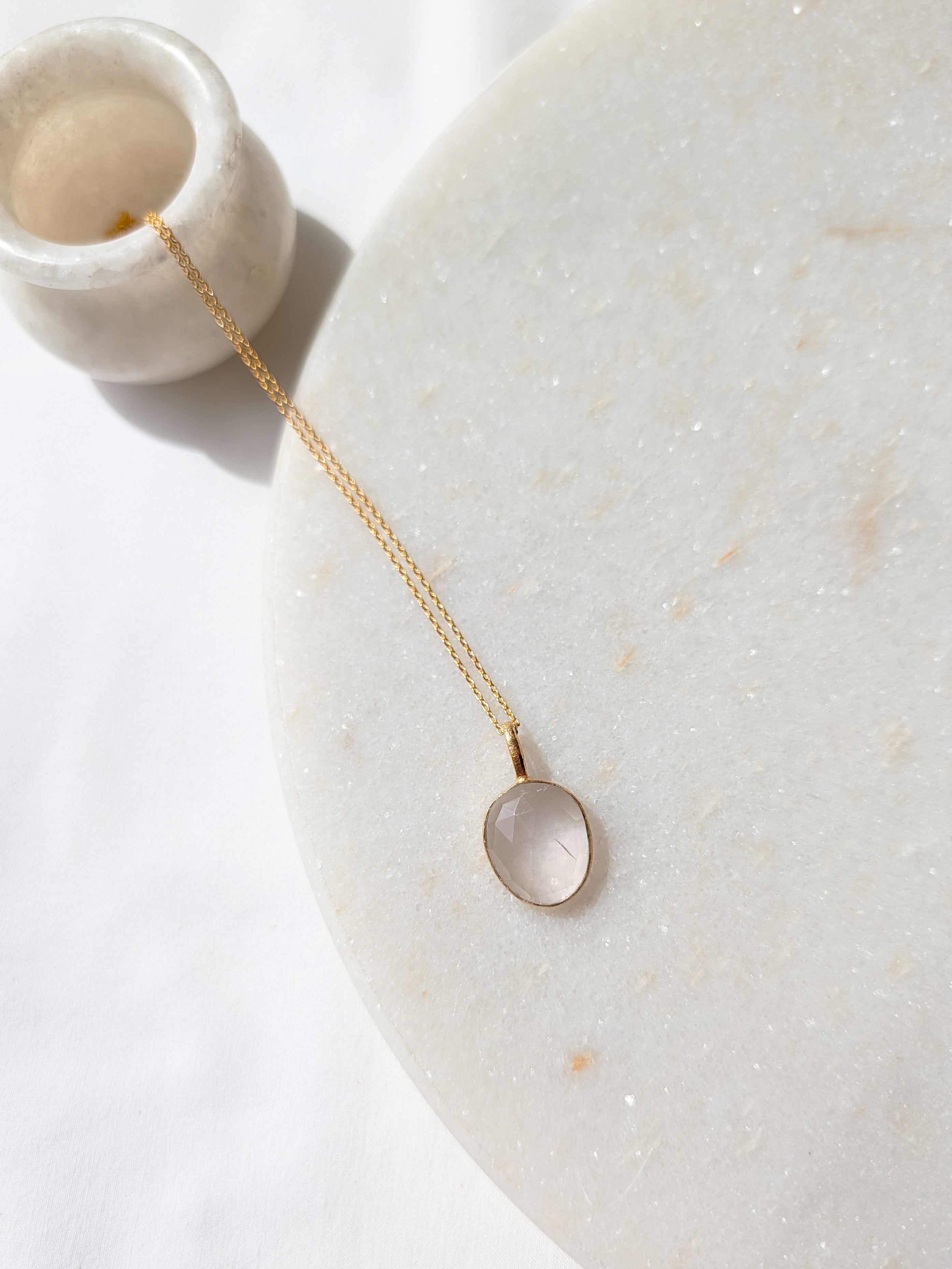 abhya - Rose Quartz Soul Pendant