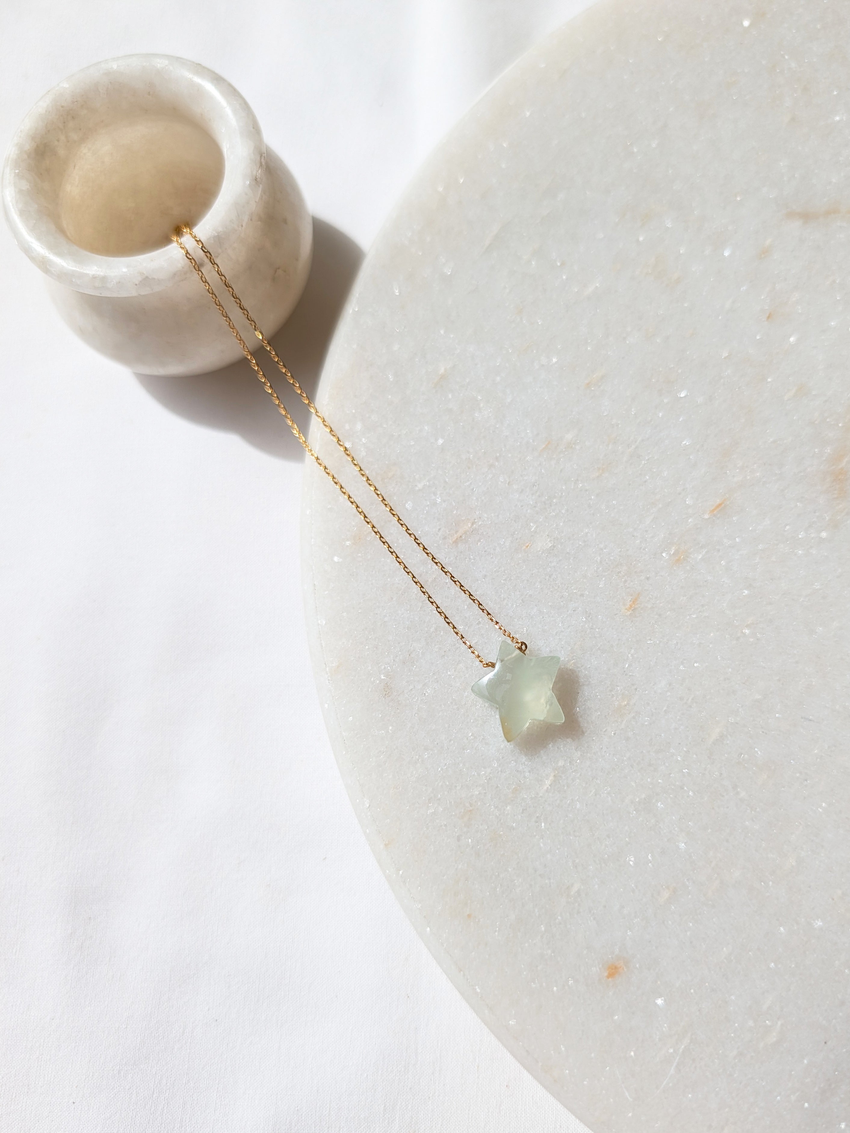 revati - Prehnite Star Pendant