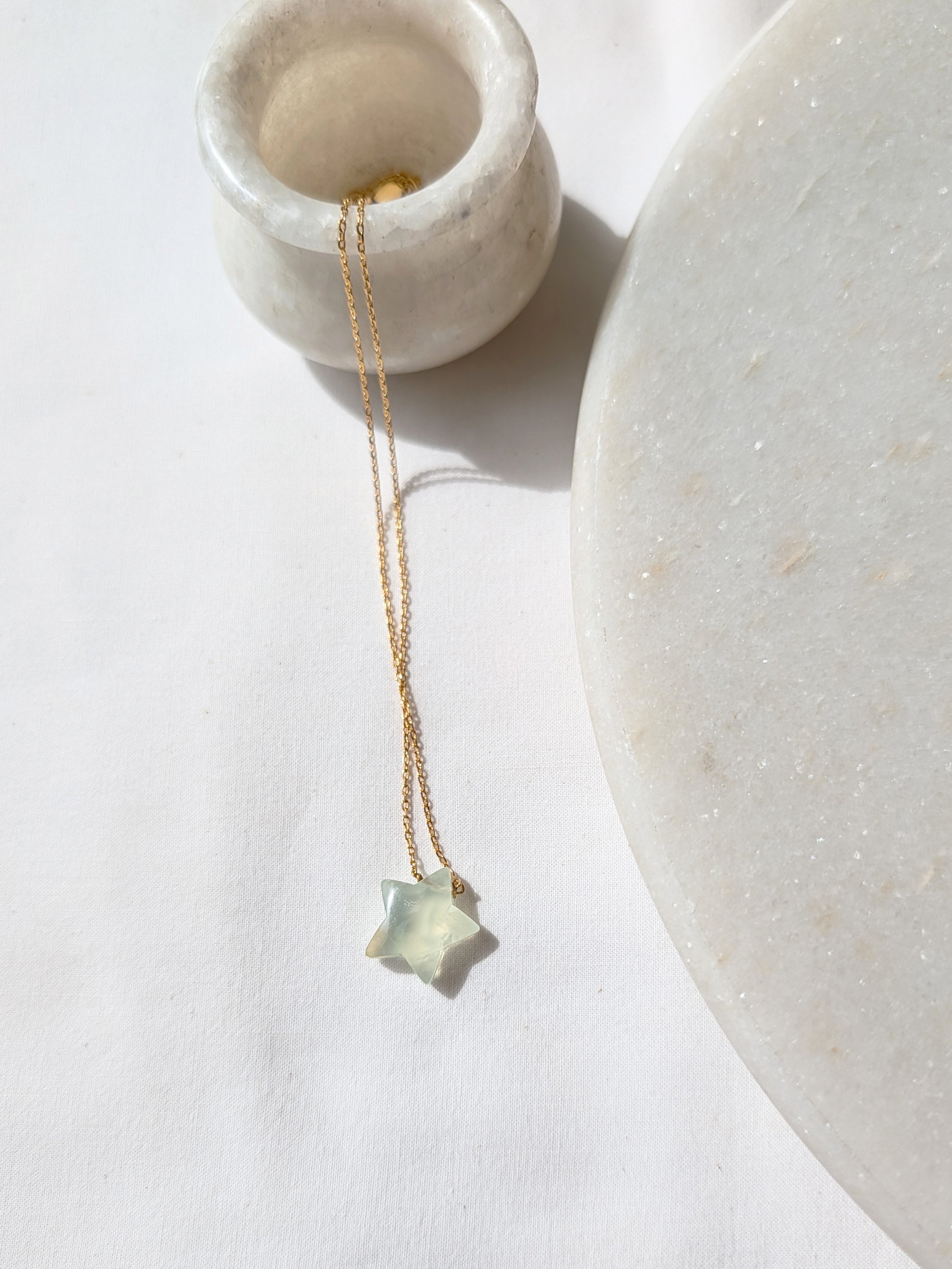 revati - Prehnite Star Pendant